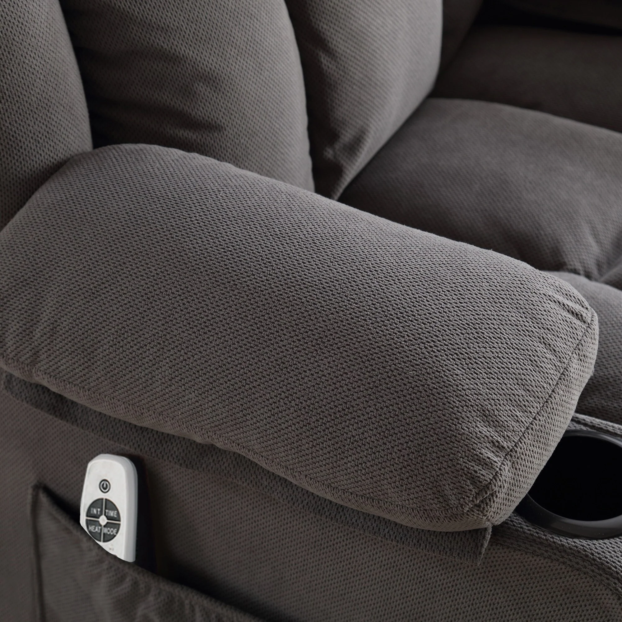 Velvet Swivel Recliner Lounge Chair with Massage, Heat & USB