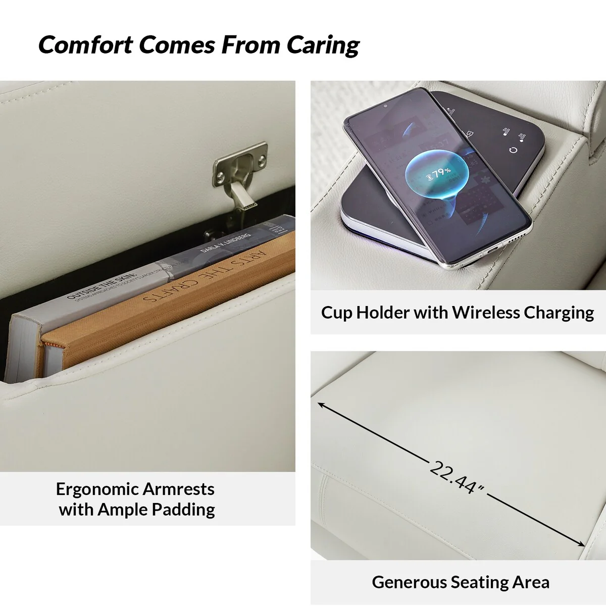 Marion Classic 35.5 Wide Power Recliner with Cup Holder by HULALA HOME