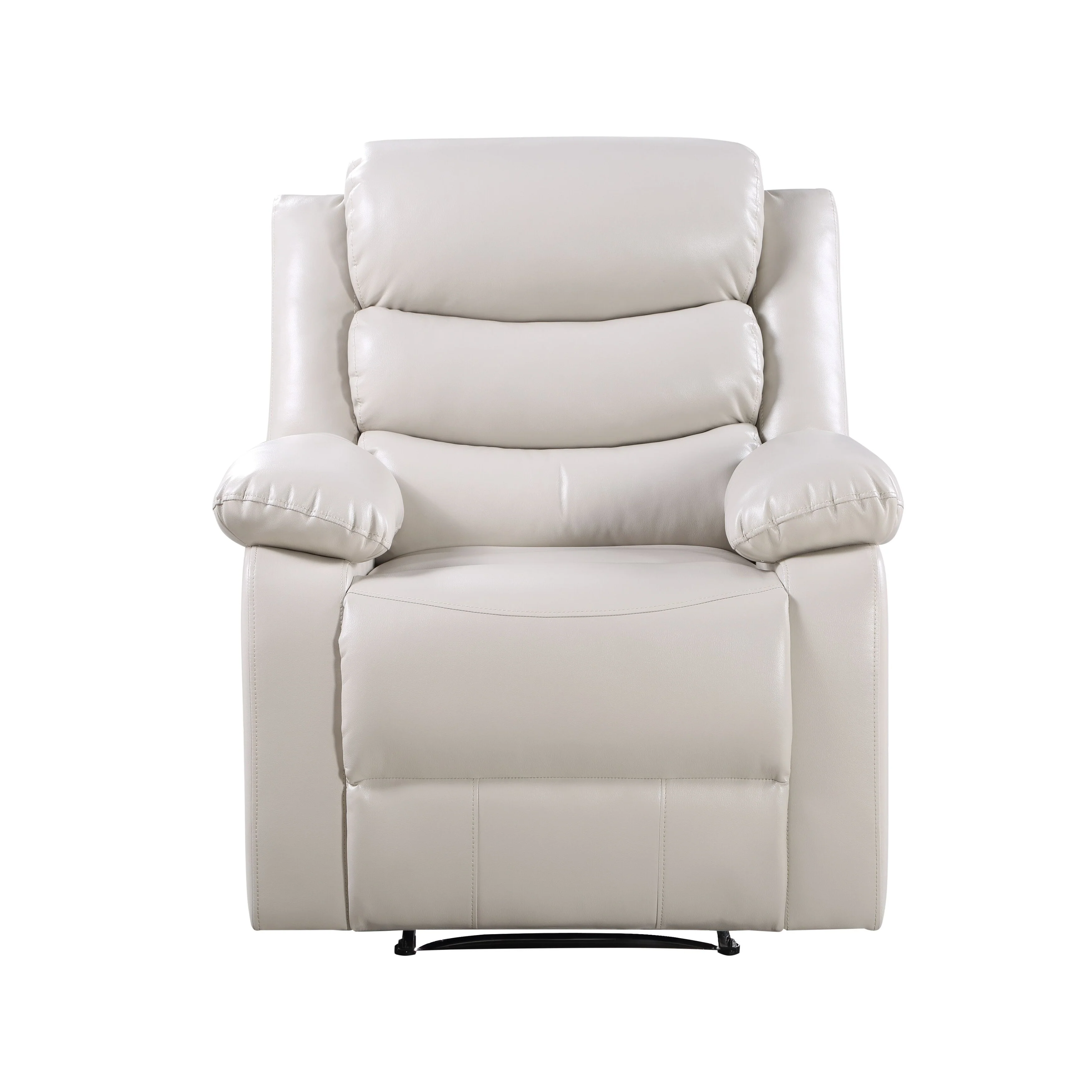 Beige Synthetic Leather Power Motion Recliner