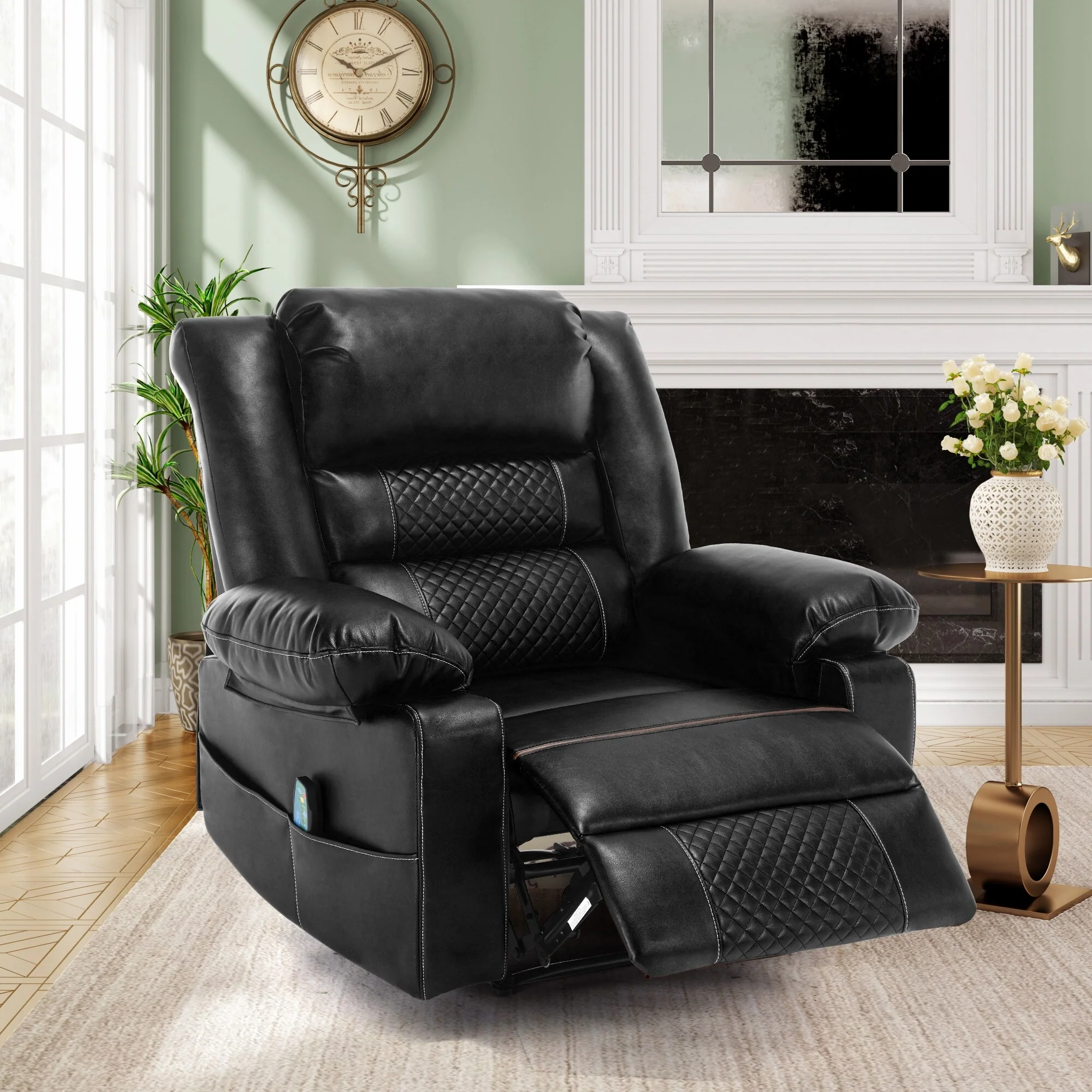 Manual Recliner Chair with 8?Point Massage, Lumbar Heat & Multi?Angle Recline