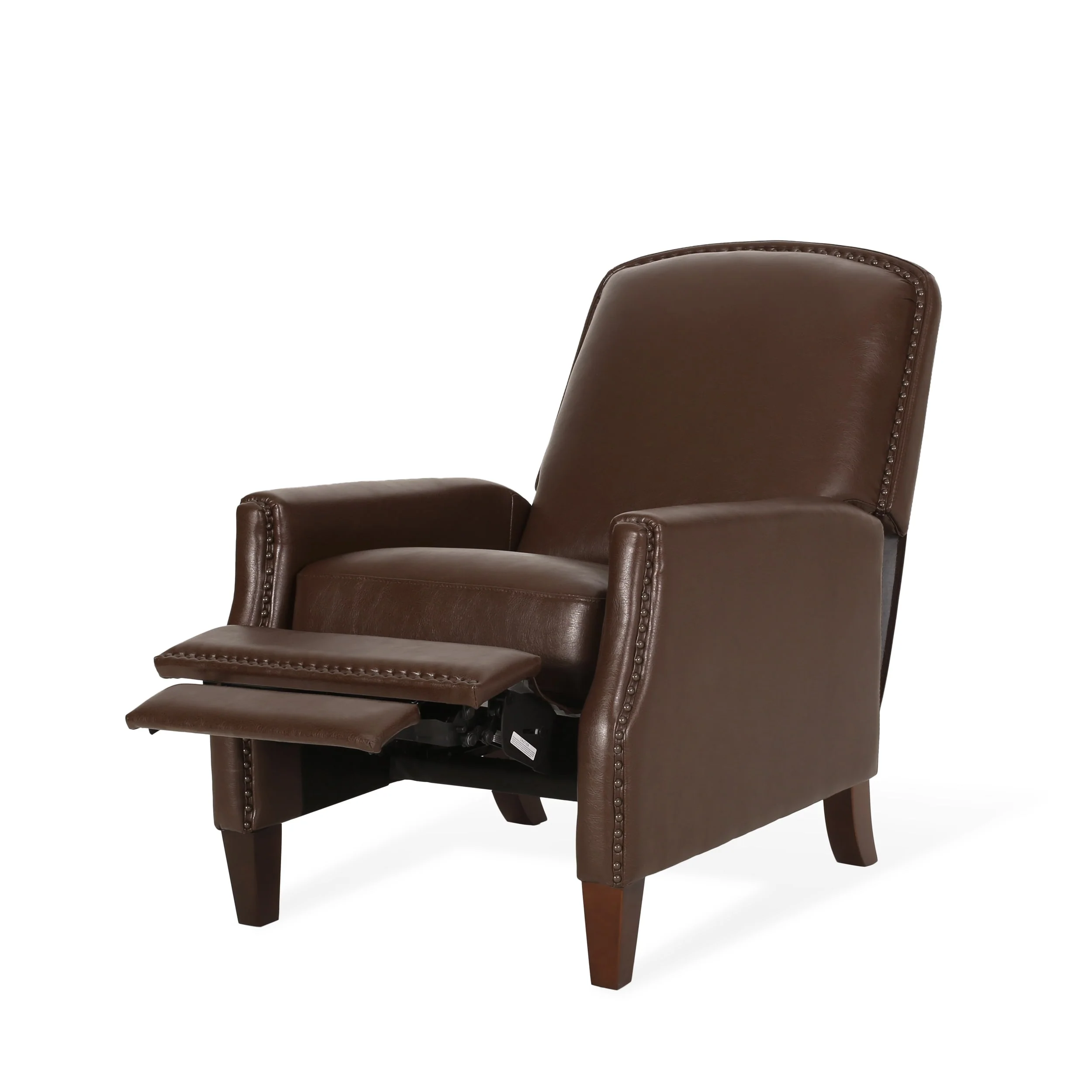 Cavanaugh Upholstered Pushback Recliner with Nailhead Trim by Christopher Knight Home