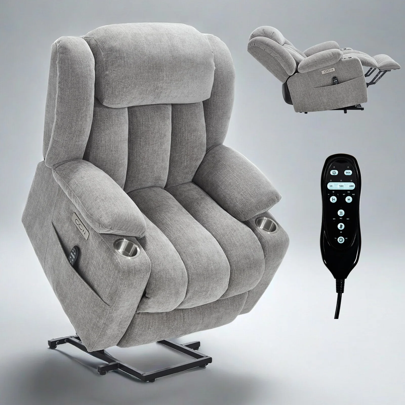 Chenille Power Lift Recliner Chair