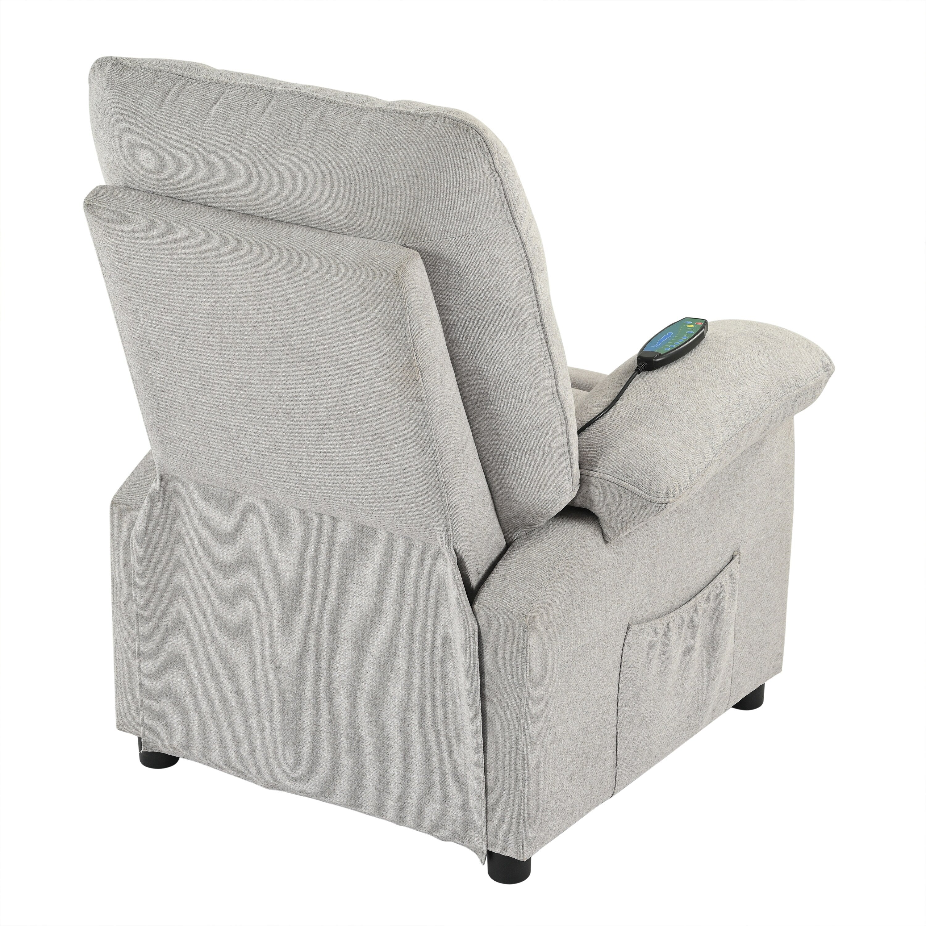 Black Manual Recliner with Massage, Heat, and Solid Wood Frame