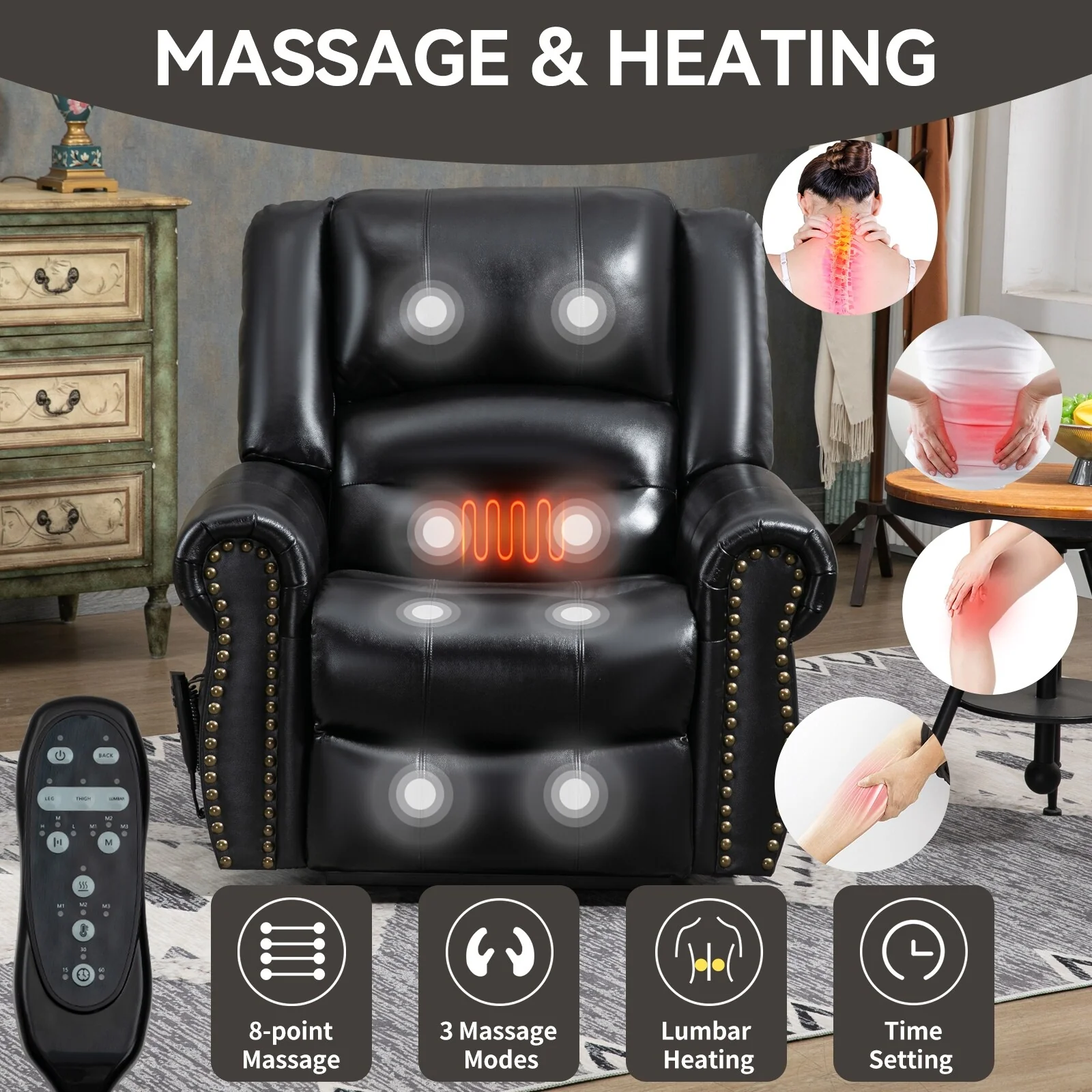 Power Lift Recliner Chair Heat Massage