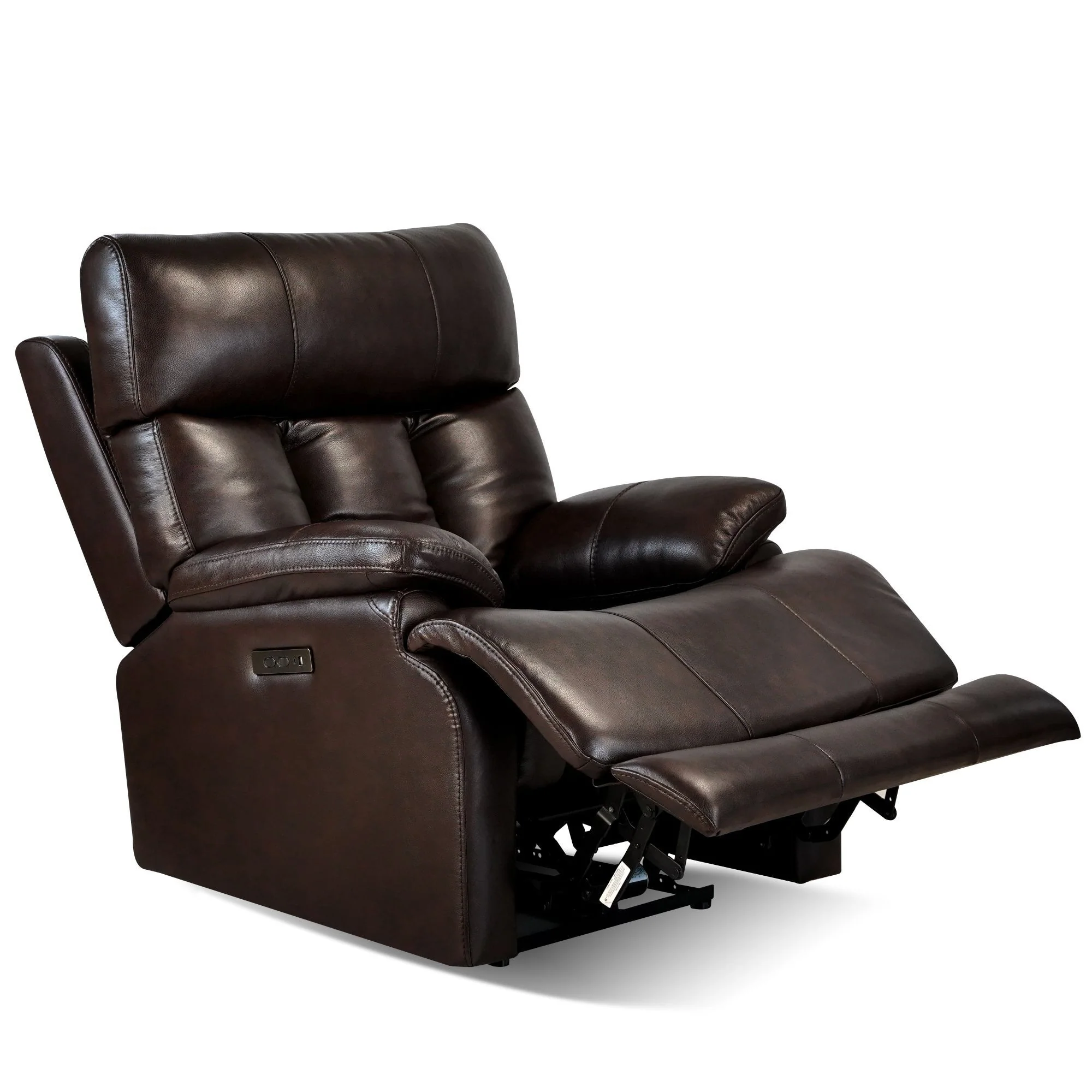 Top Grain Leather Power Recliner Chair Adjustable Headrest Extendable Footrest Zero Gravity Recliner