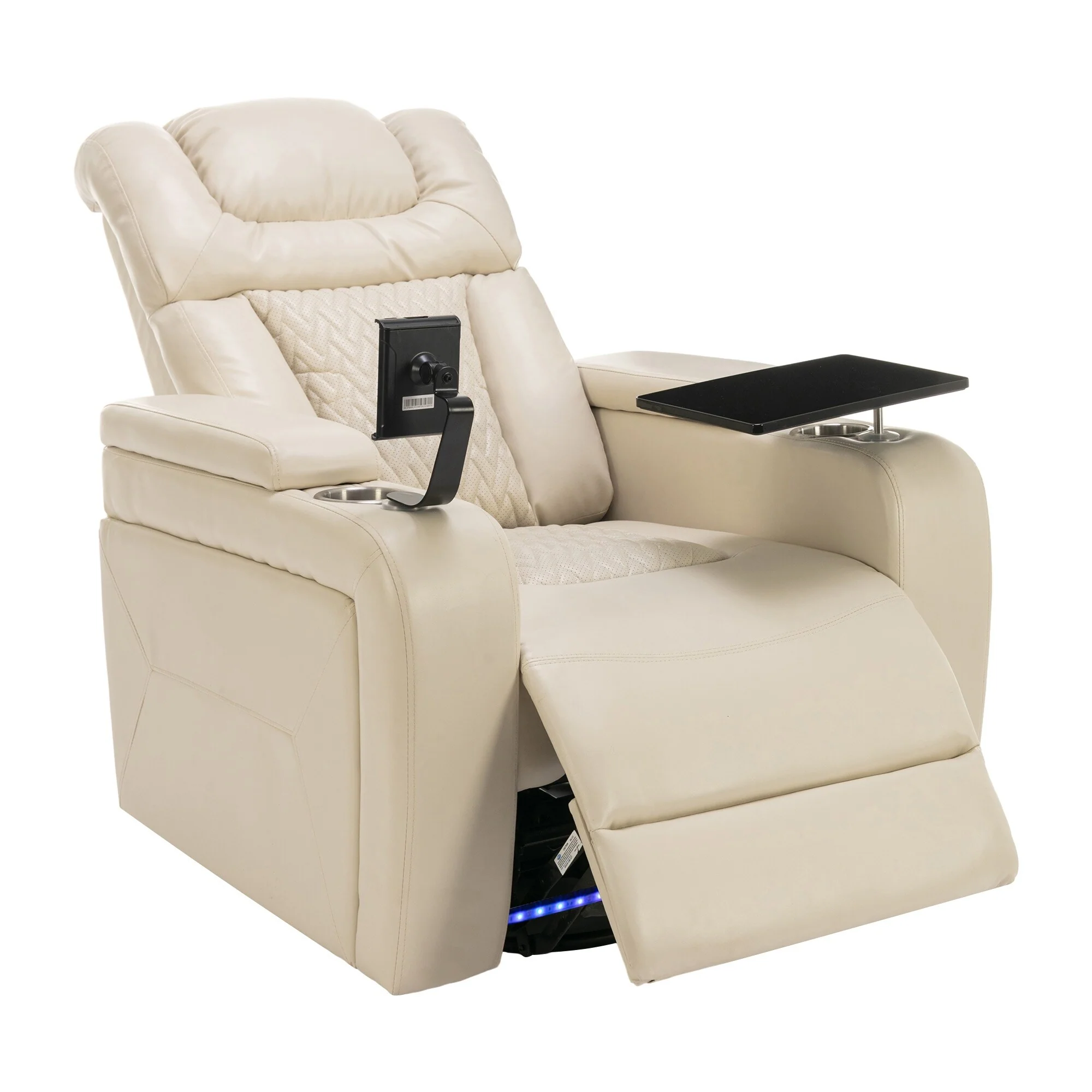 Power Recliner Chair with 270�� Swivel, Tray, USB & Cup Holders