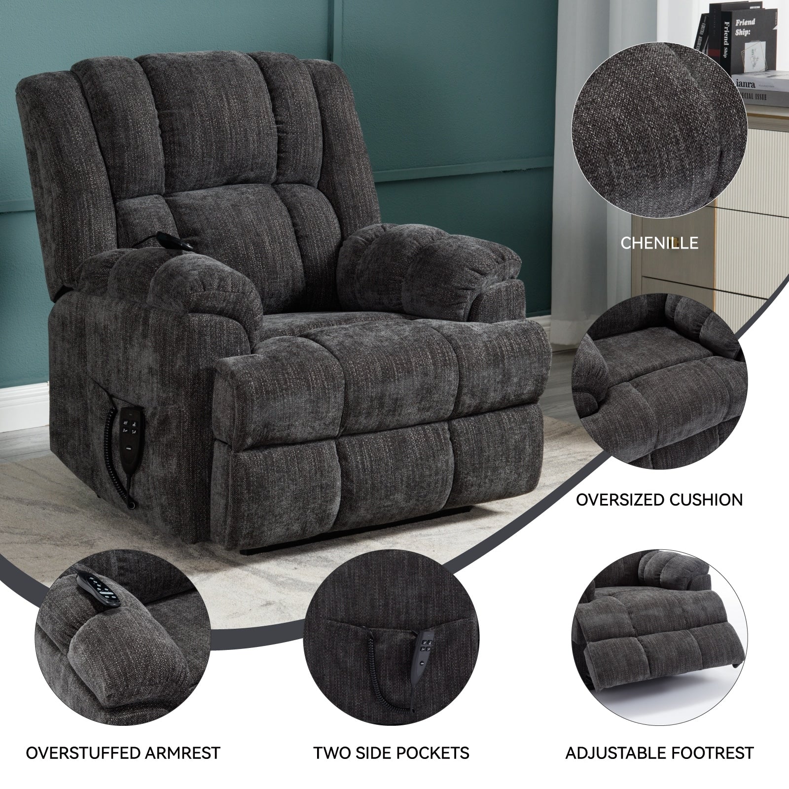 Electric Power Lift Recliners with Power-Remote