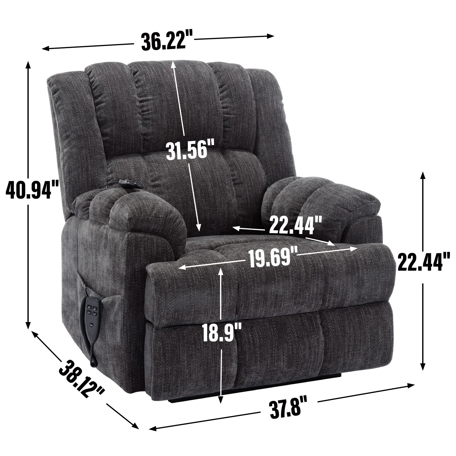 Electric Power Lift Recliners with Power-Remote
