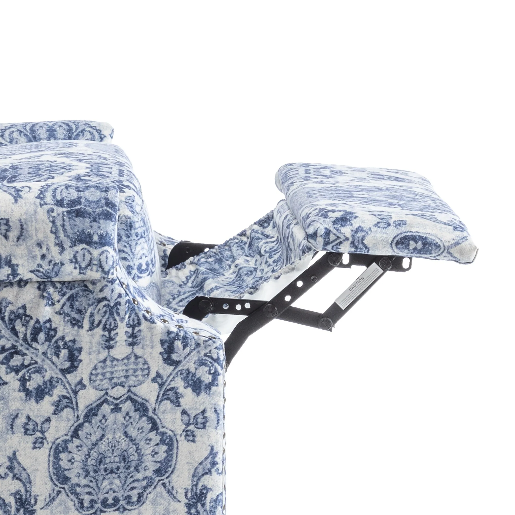 Linen Manual Upholstered Recliner with Wood Legs