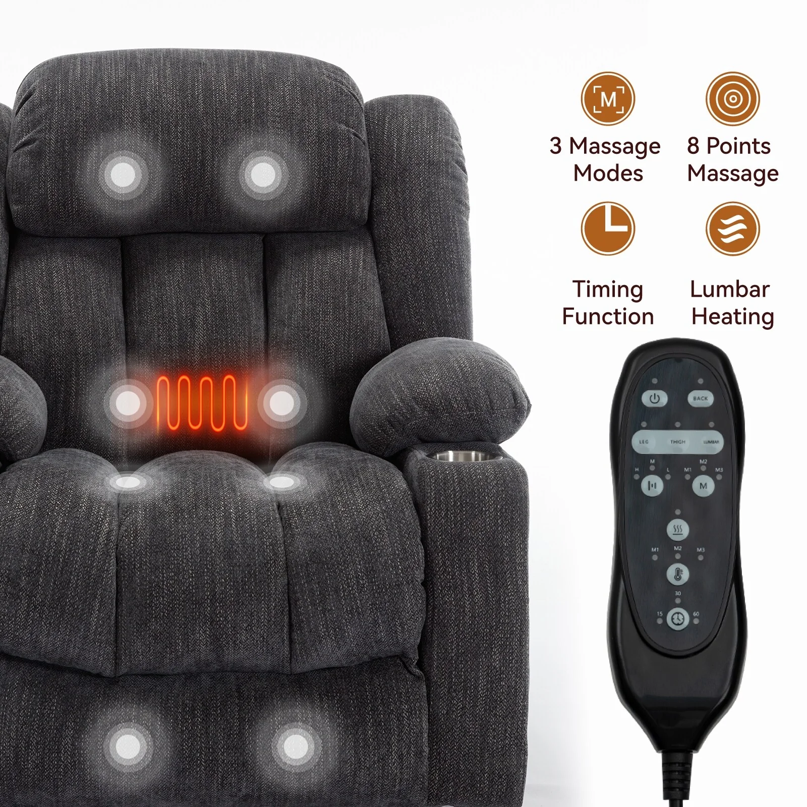 Chenille Power Lift Recliner Chair