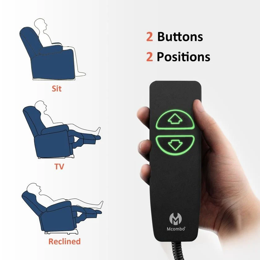 Mcombo Electric Power Recliner Chair with Massage and Heat, Faux Leather 7050