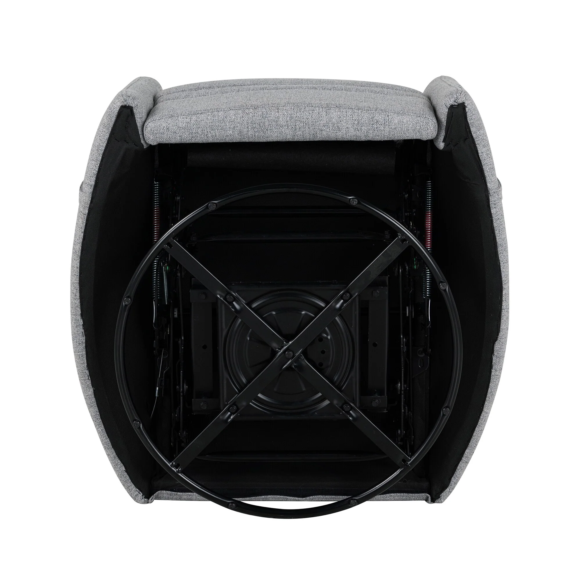 Upholstered Swivel Recliner Manual Rocker