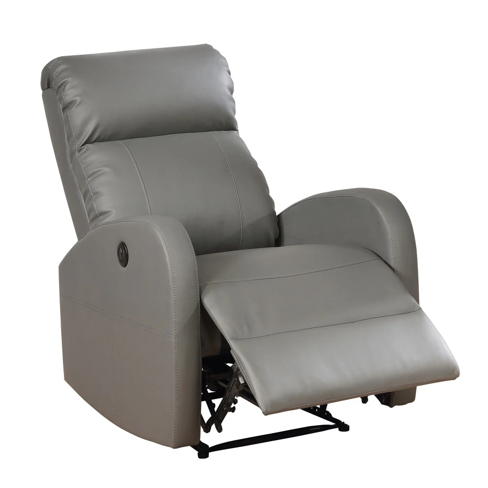 AC Pacific Modern Faux Leather Small Powered Reading Recliner