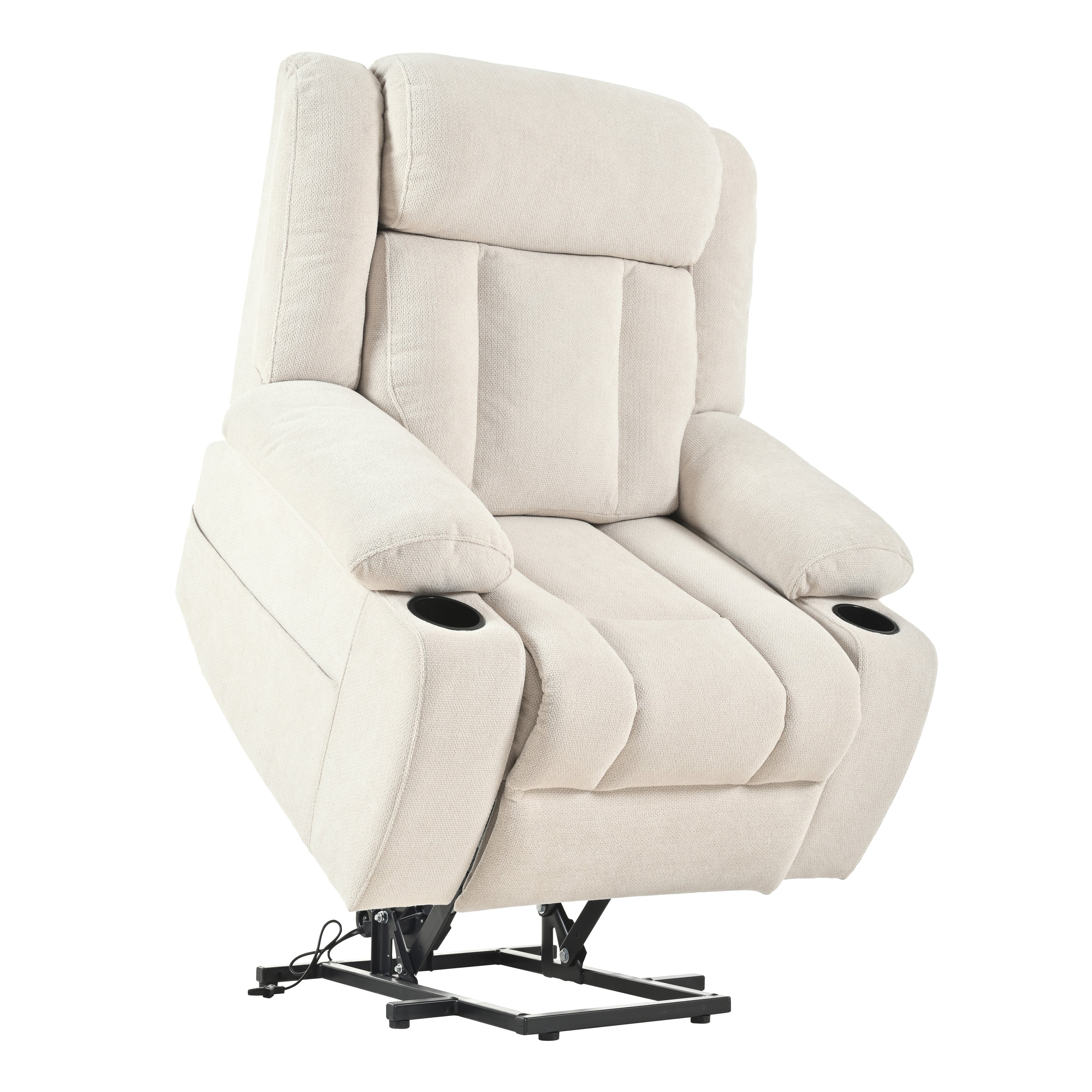 Velvet Power Lift Recliner with Footrest & Pocket