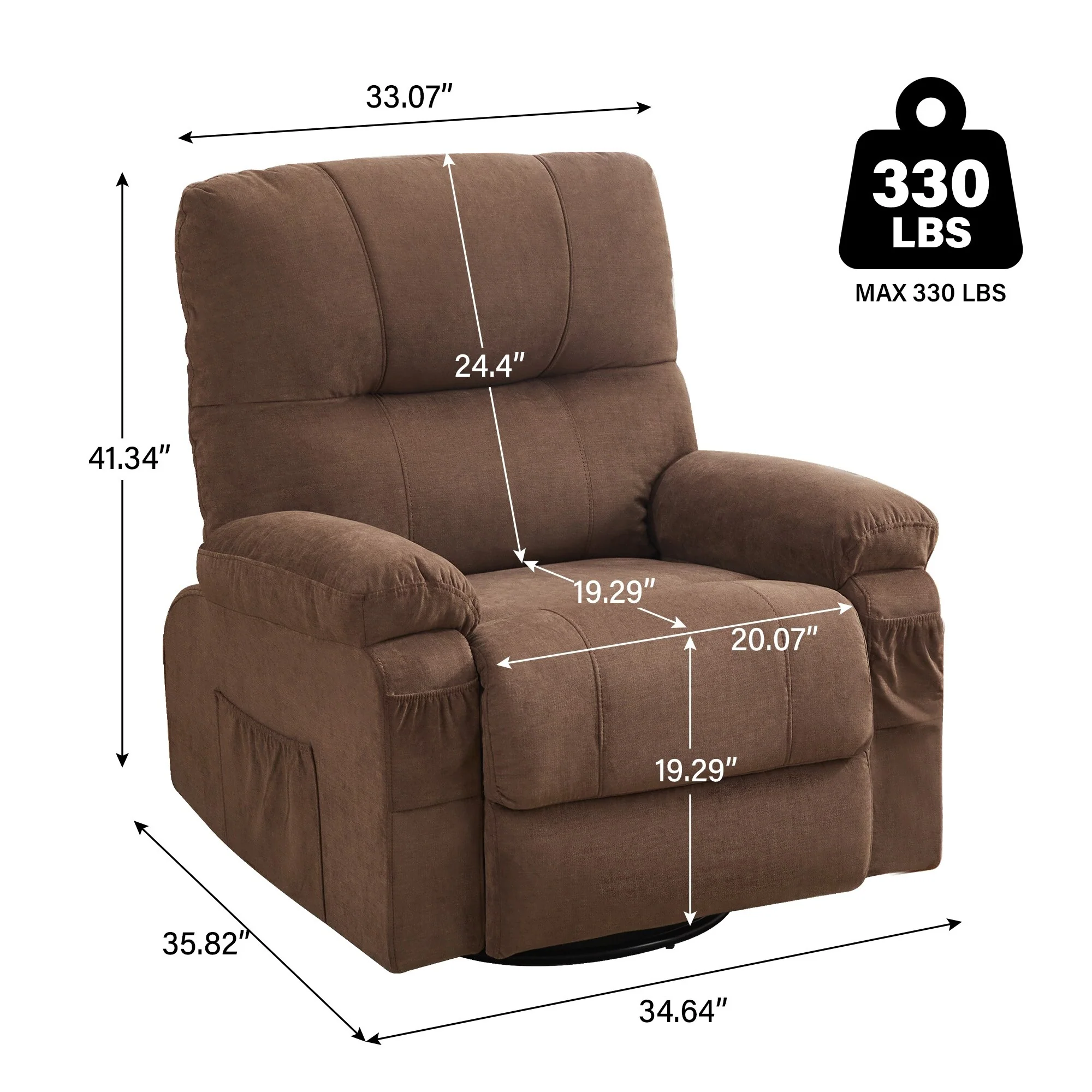 Recliner chair,360 degree rotating swing single sofa chair