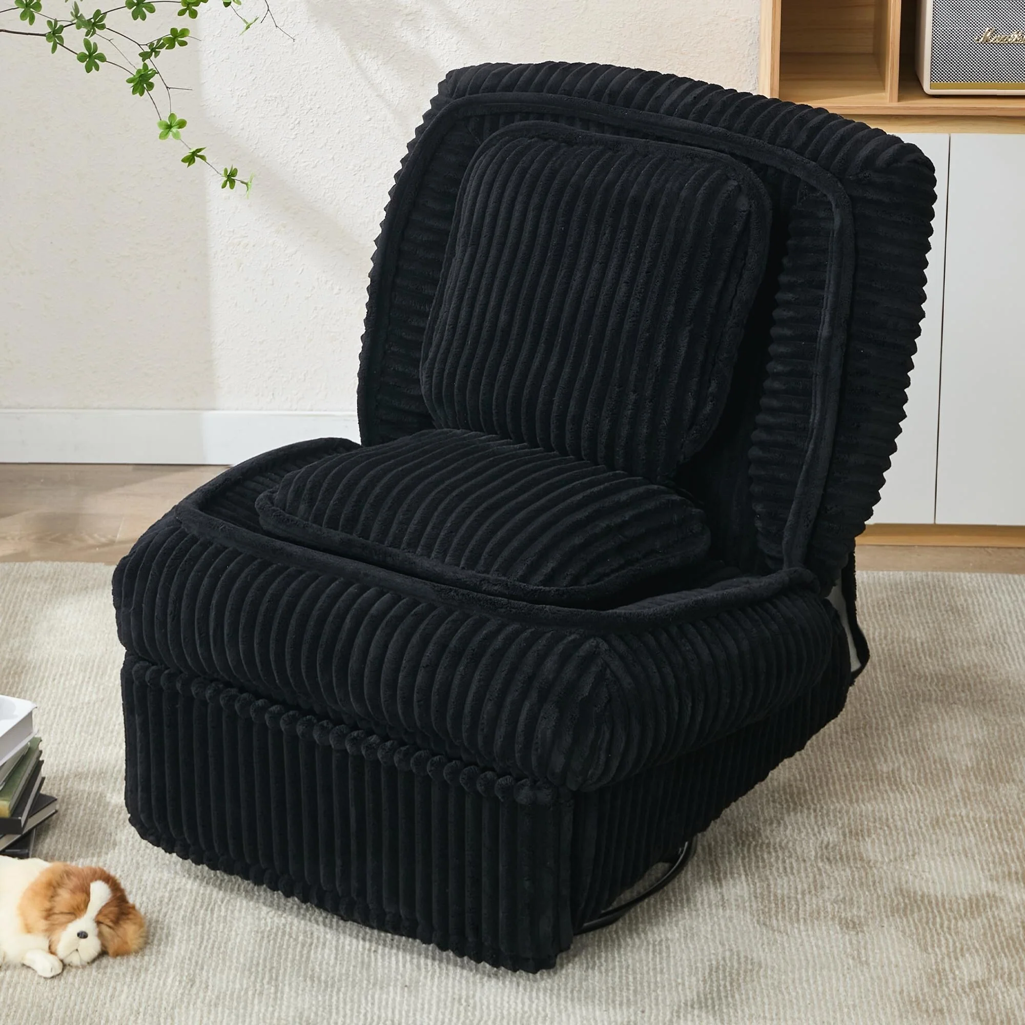 360�� Swivel Rocking Single Sofa,Recliner Sofa, Manual Glider Rocking Armless Chair,Living Room Office