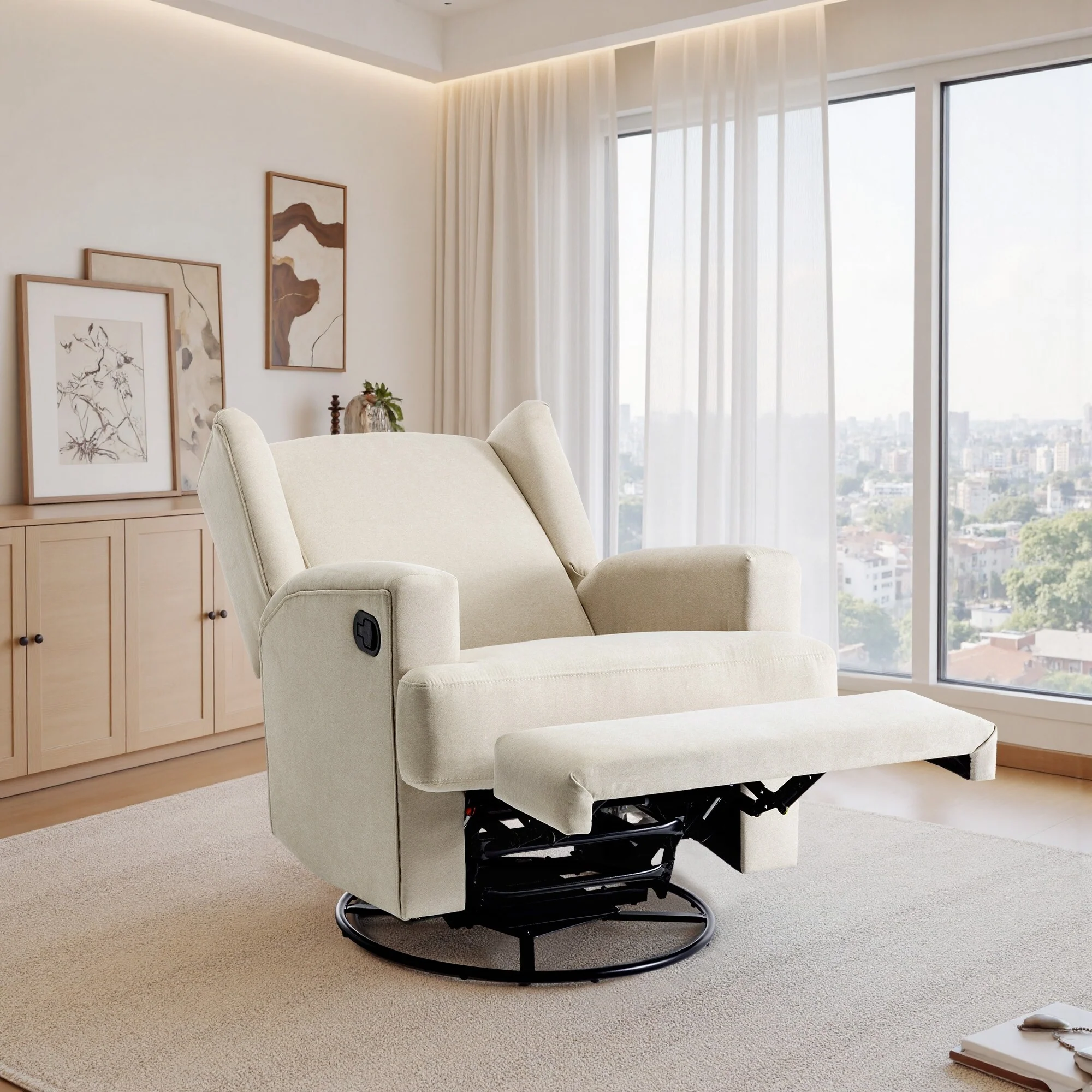 Swivel Wingback Glider Rocker Nursery Recliner Chair