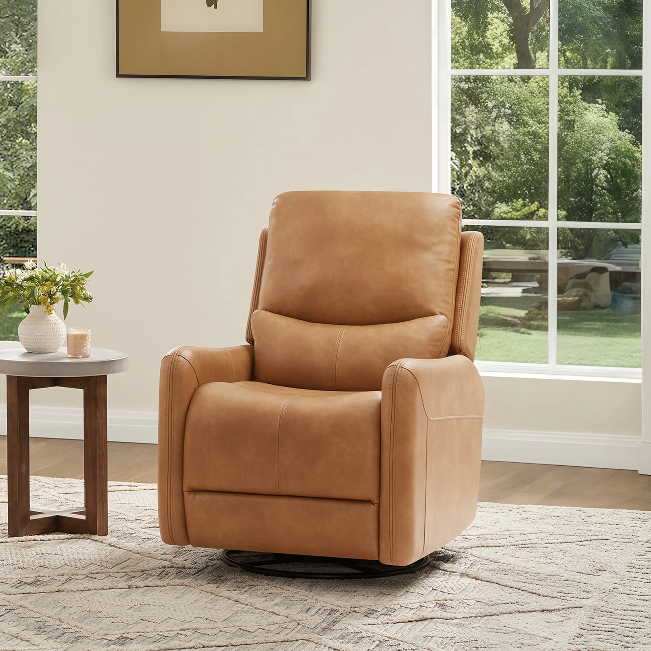 30 Power Recliner 360-degree Swivel Arm Chair Faux Leather