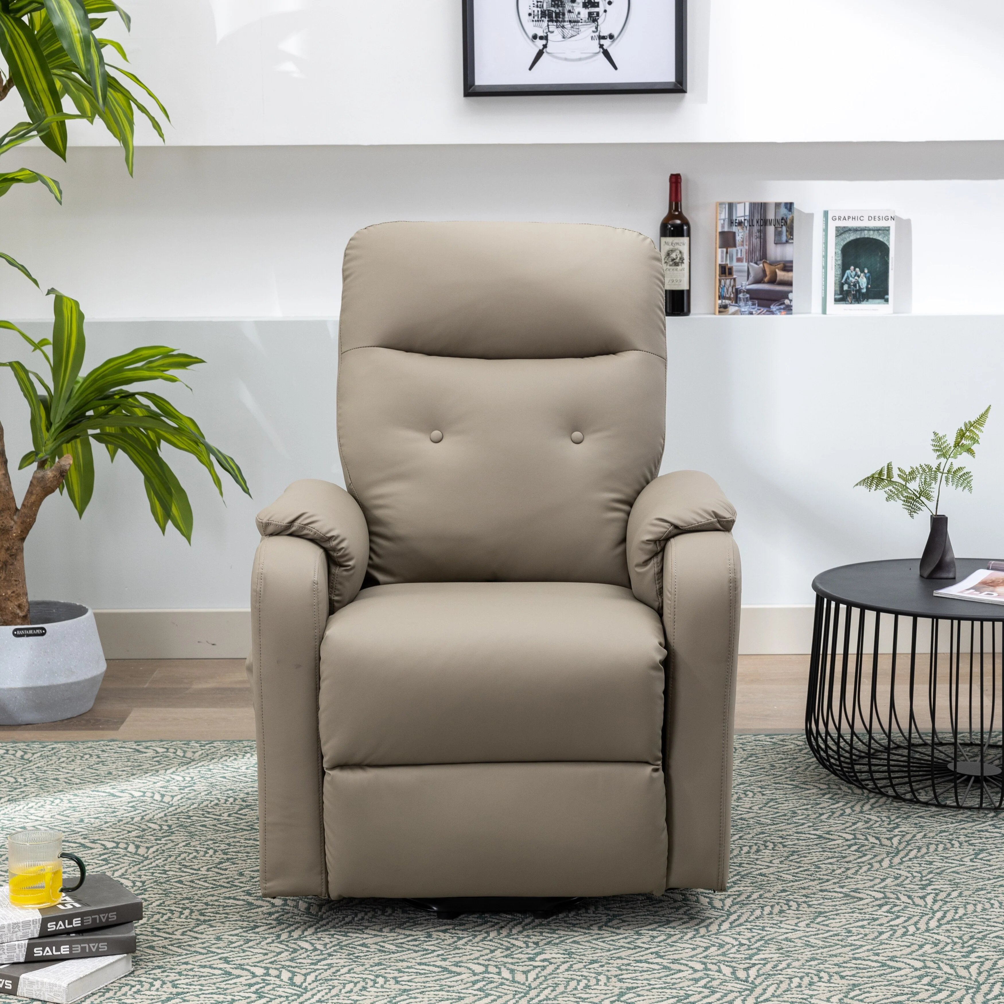 Blue Power Lift Recliner with Heat, Massage & Side Pocket