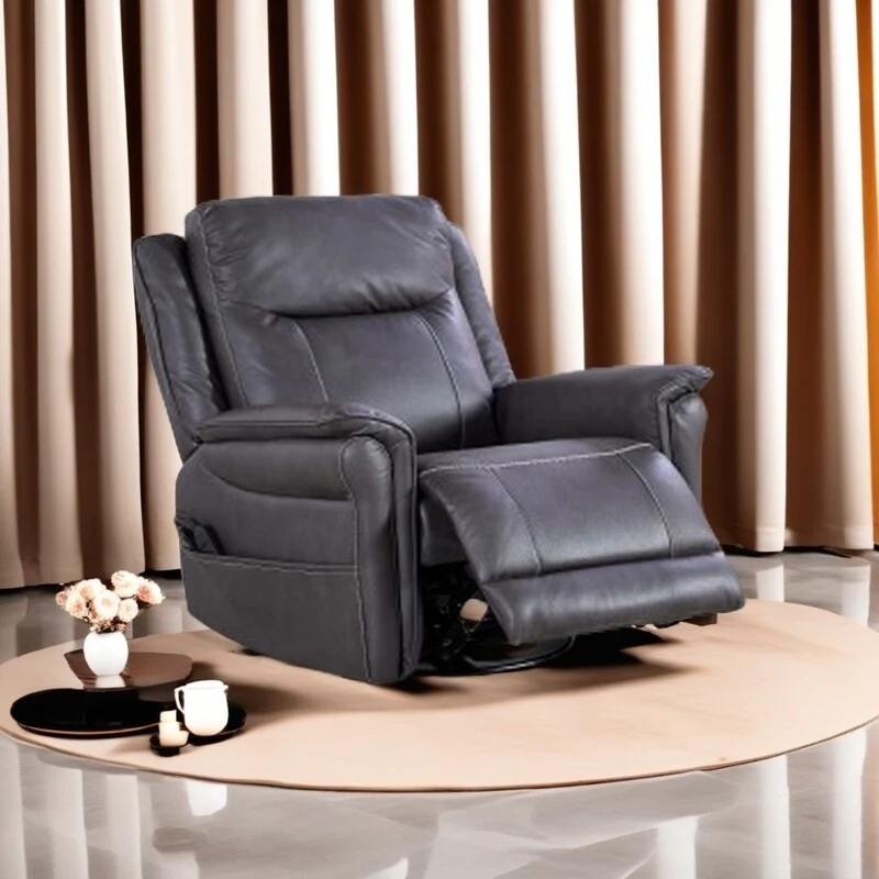 Power Swivel Rocking Recliner Chair with OKIN Motor, 8 Vibration Points, Lumbar Heating, Extendable Footrest, Infinite Reclining