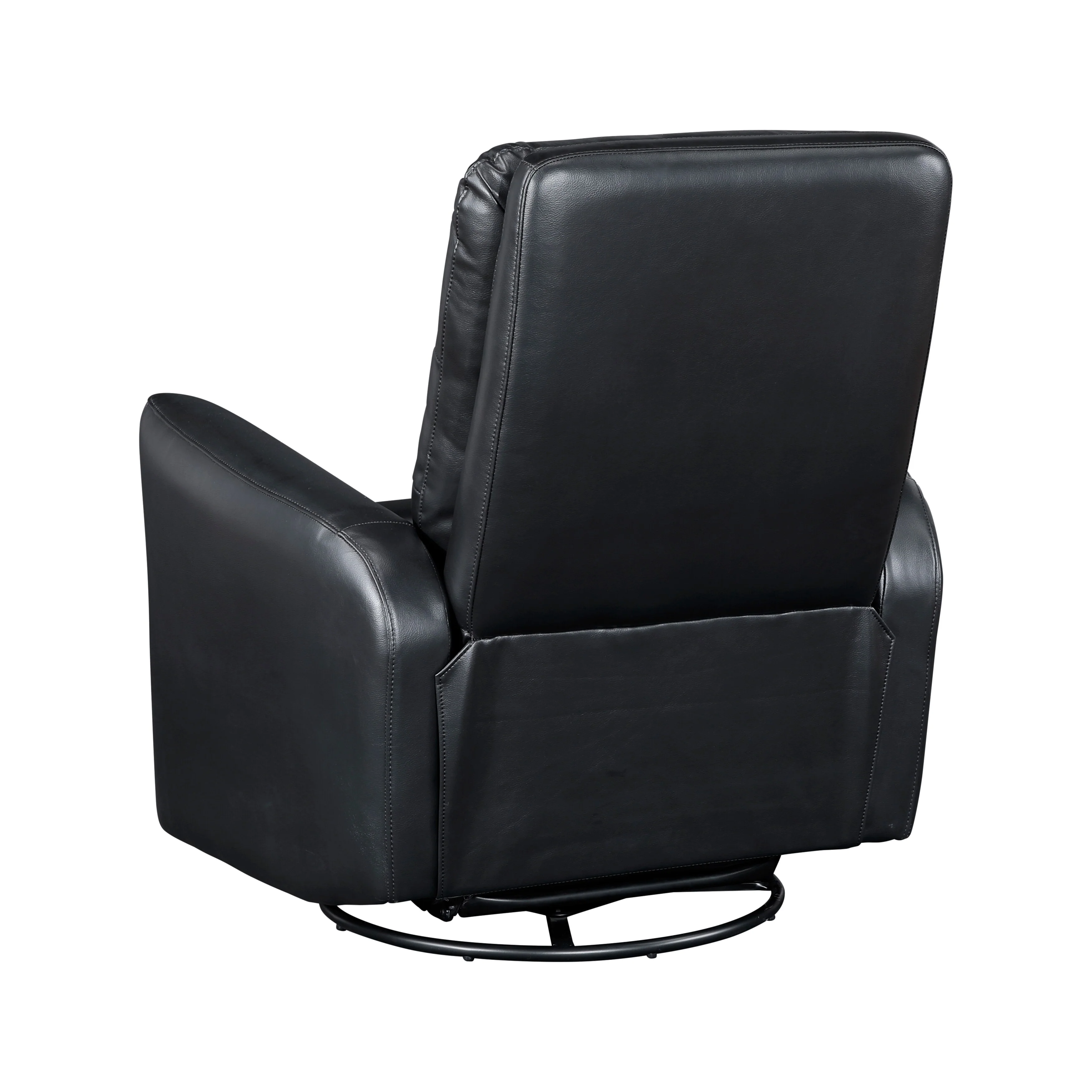 Glider Reclining Chair Swivel Motion Breathable Faux Leather Upholstery Luxury Living Room Furniture, Movie Chair