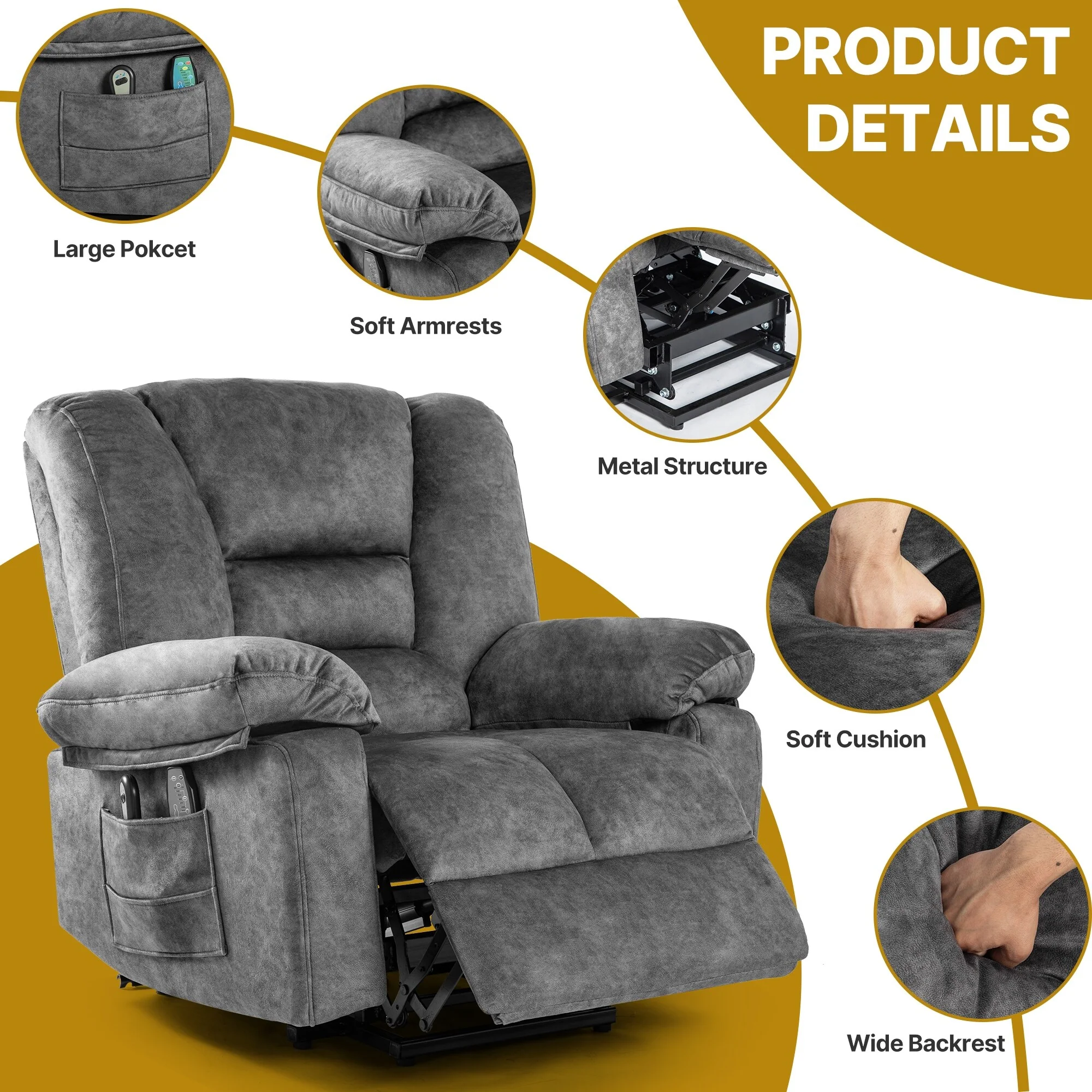 Power Lift Recliner Chair with Massage, Heat & 330?lbs Capacity