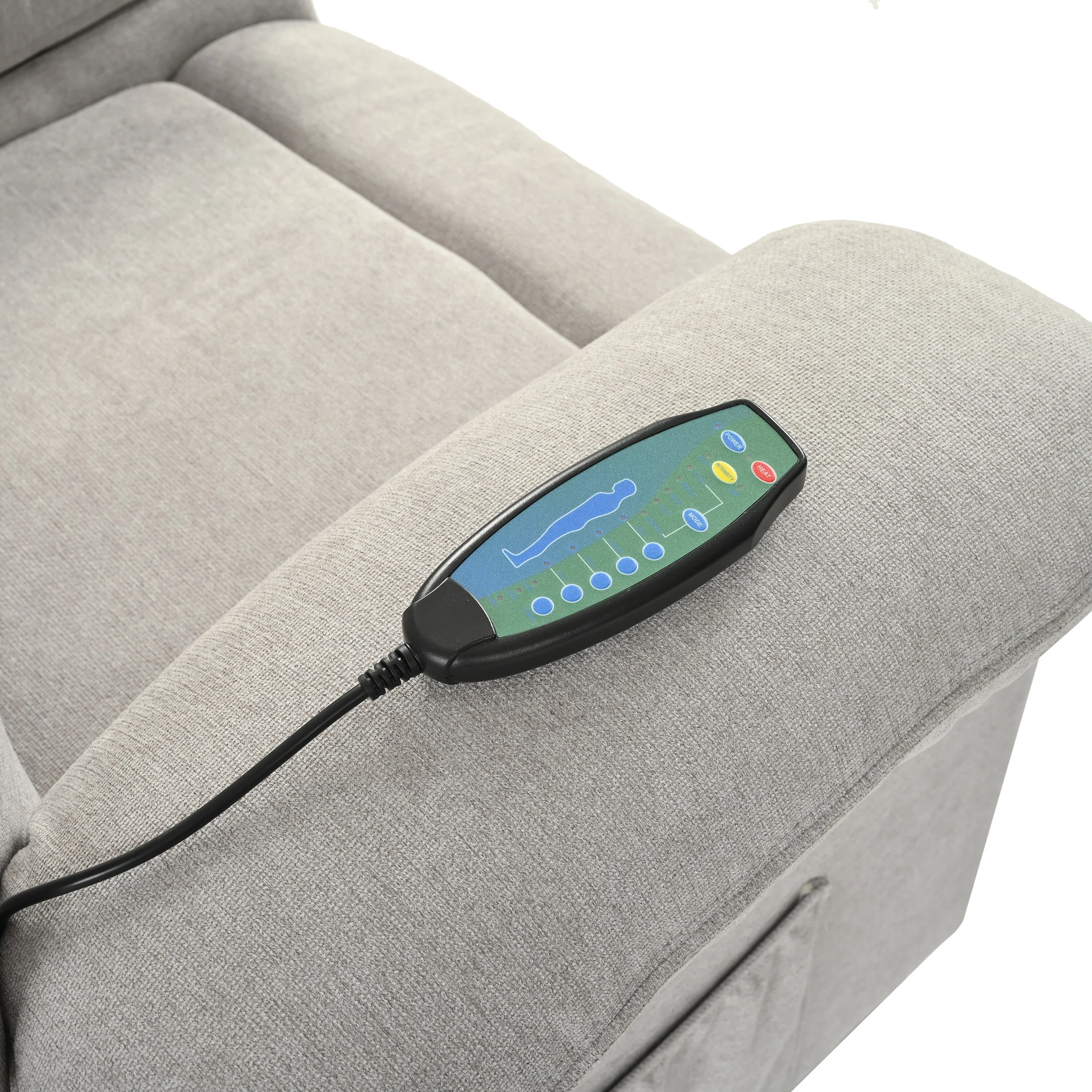 Black Manual Recliner with Massage, Heat, and Solid Wood Frame