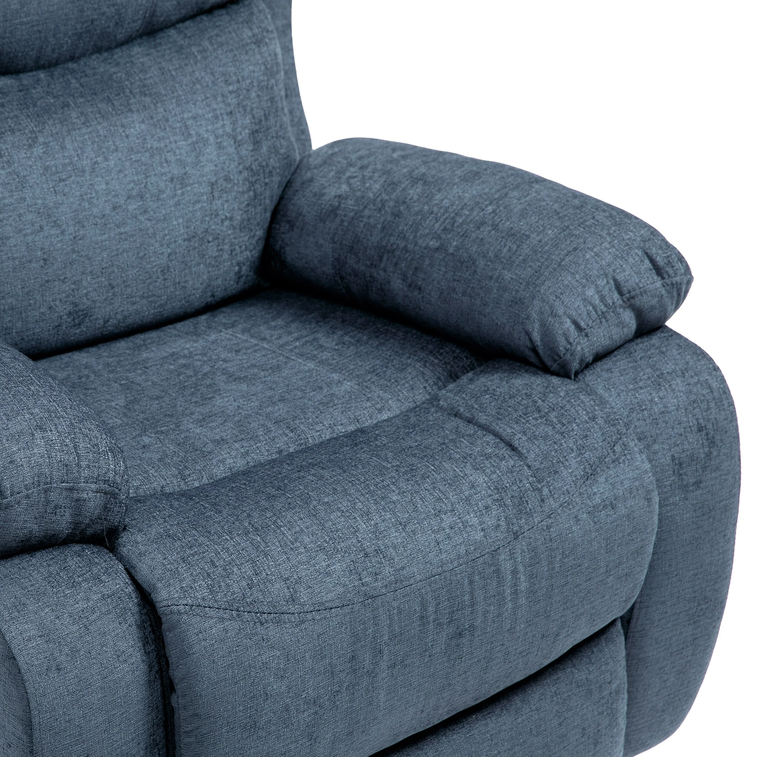 Grey Massage Recliner with Heating & 5 Modes, Tufted Design, Manual Reclining Function, Remote Control, Side Pocket