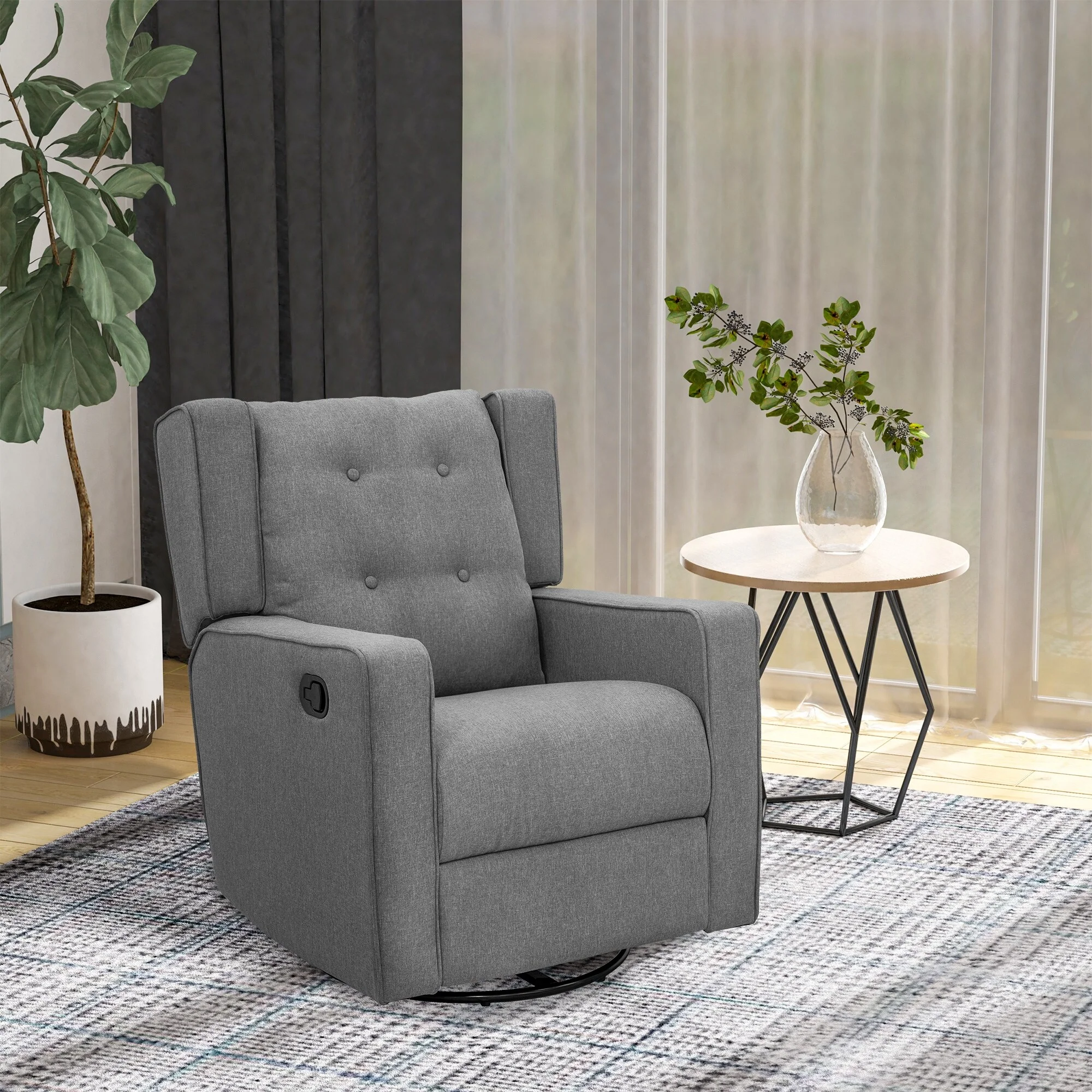 Wingback swivel recliner chair glider
