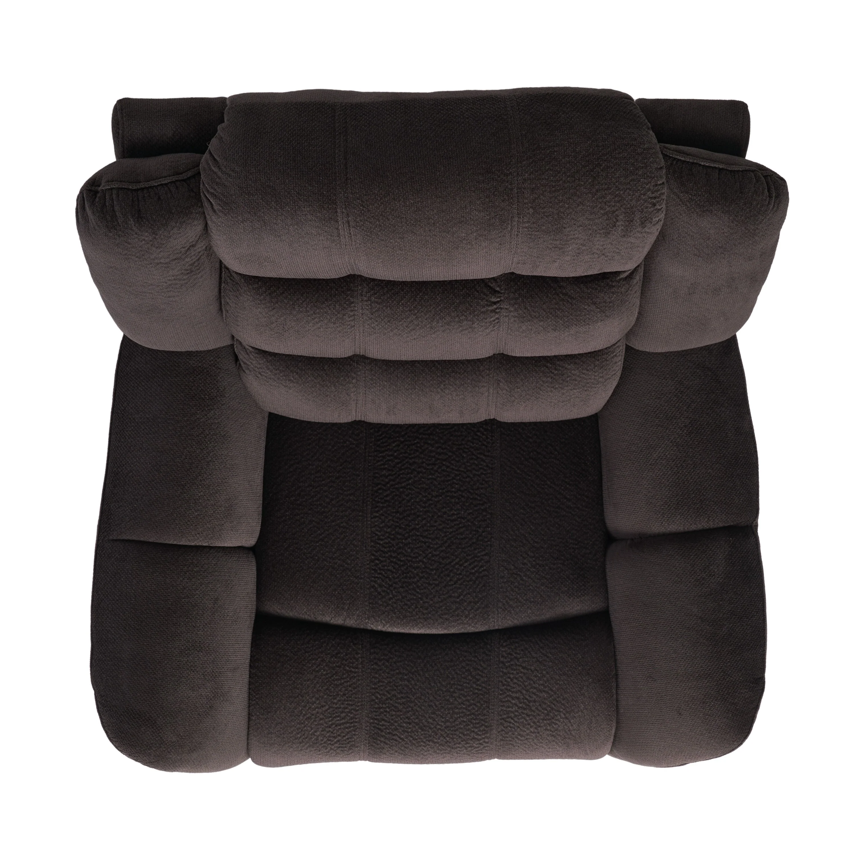 Roomfitters Classic Design, Brown Plush Fabric, Glider Recliner
