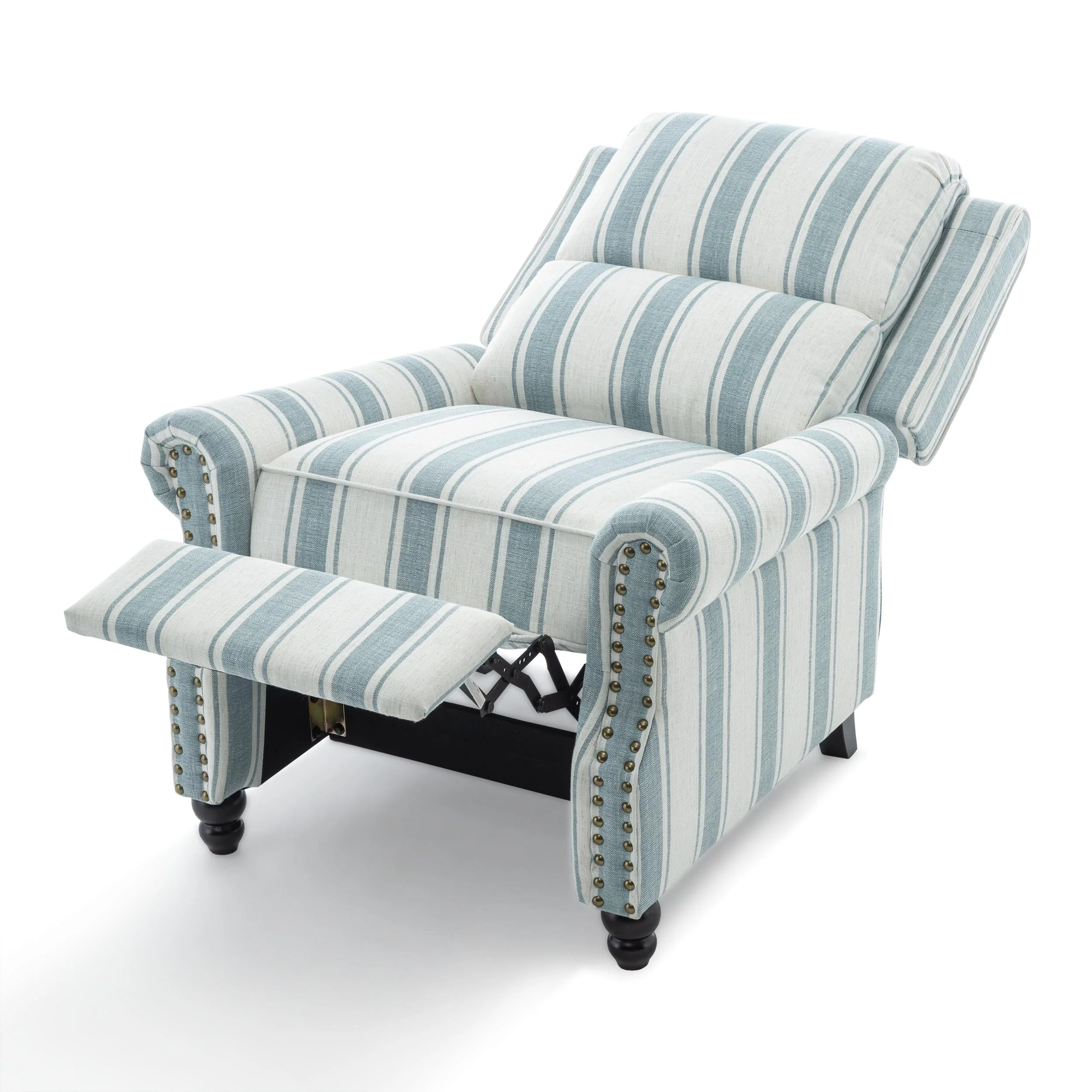 2 Set Manual Pushback Recliner Chair with Nailhead Trim