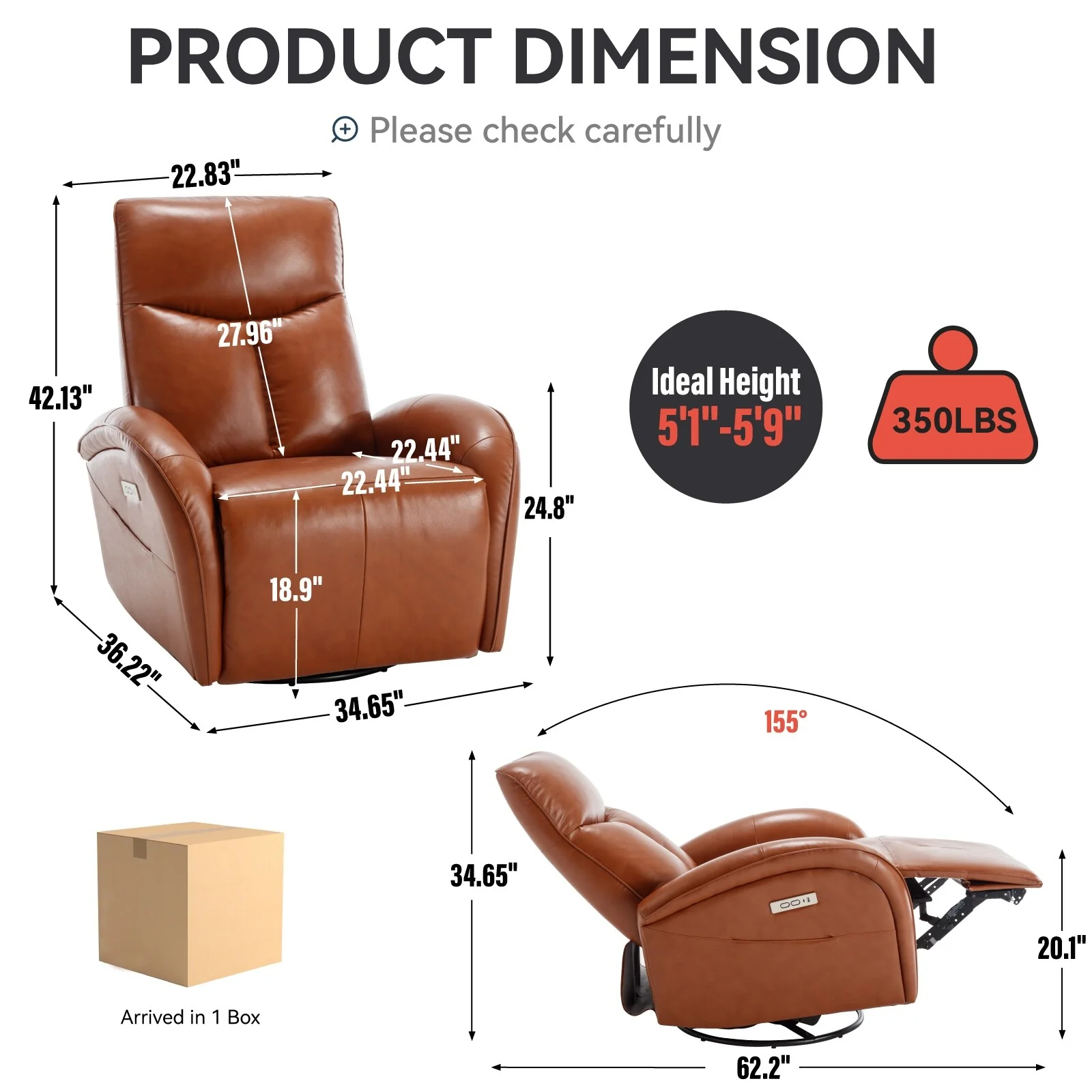 Armless Power Glider Recliner Chair with USB?C Charging & High Backrest