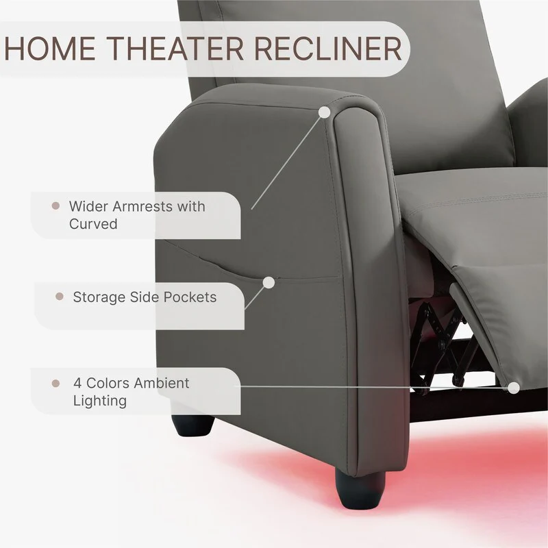 Andrea Recliner Chair with LED Lights, Heating  Massage