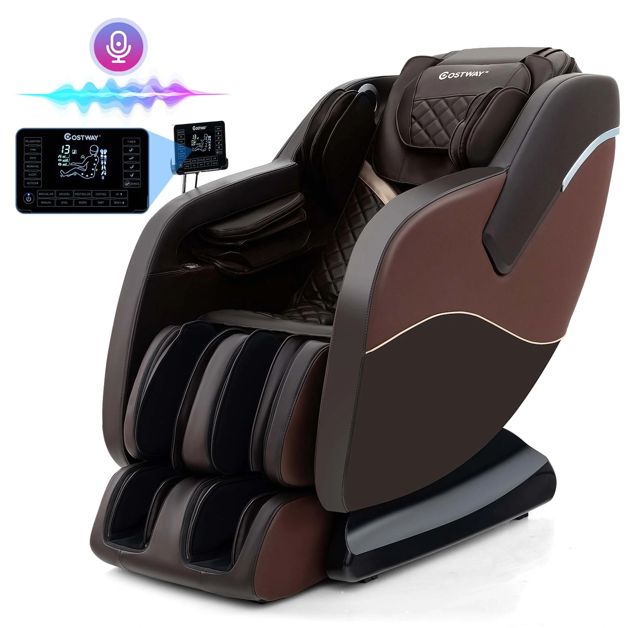 Costway SL Track Zero Gravity Massage Recliner with Thai Stretch Foot