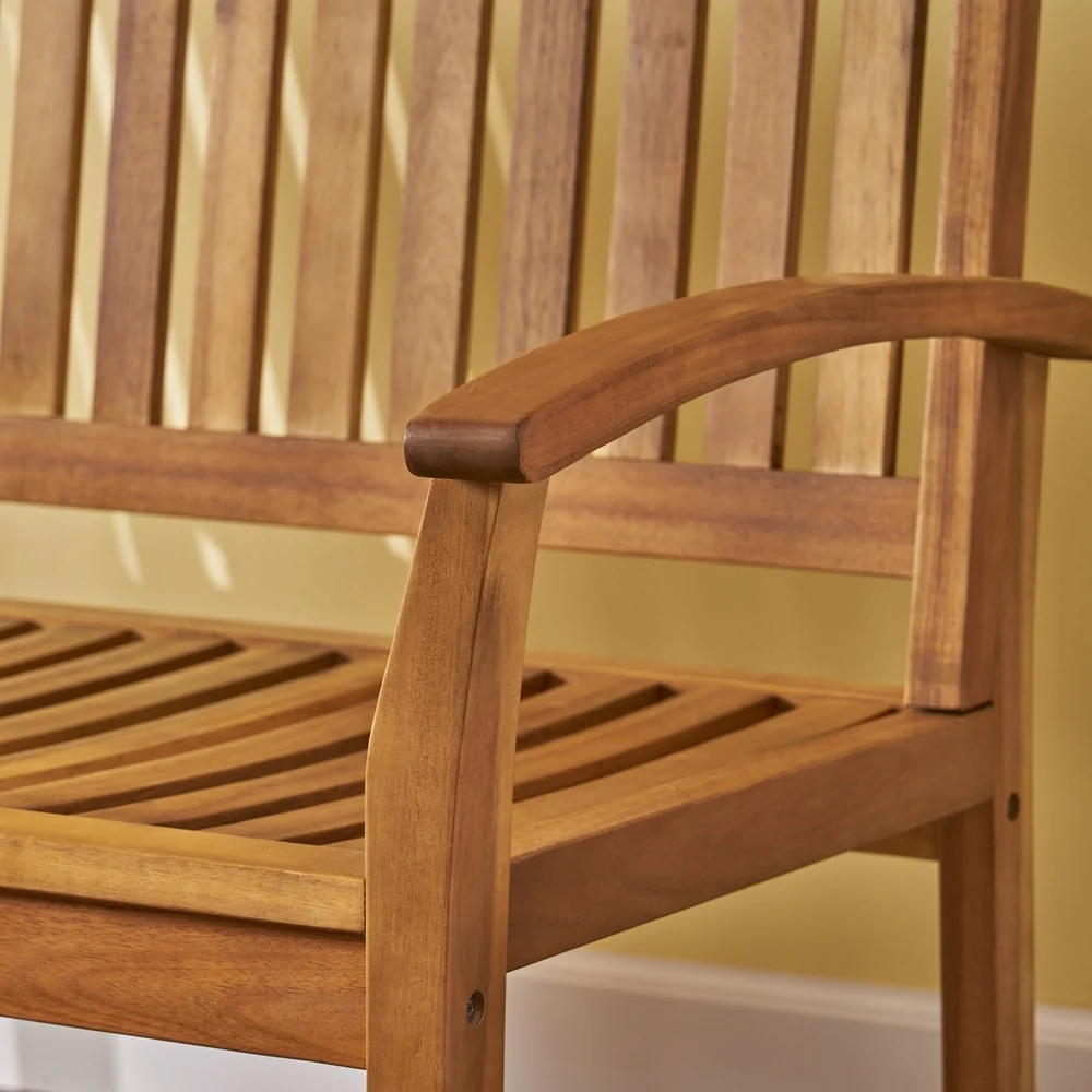 Amina Acacia Wood Patio Glider by Christopher Knight Home