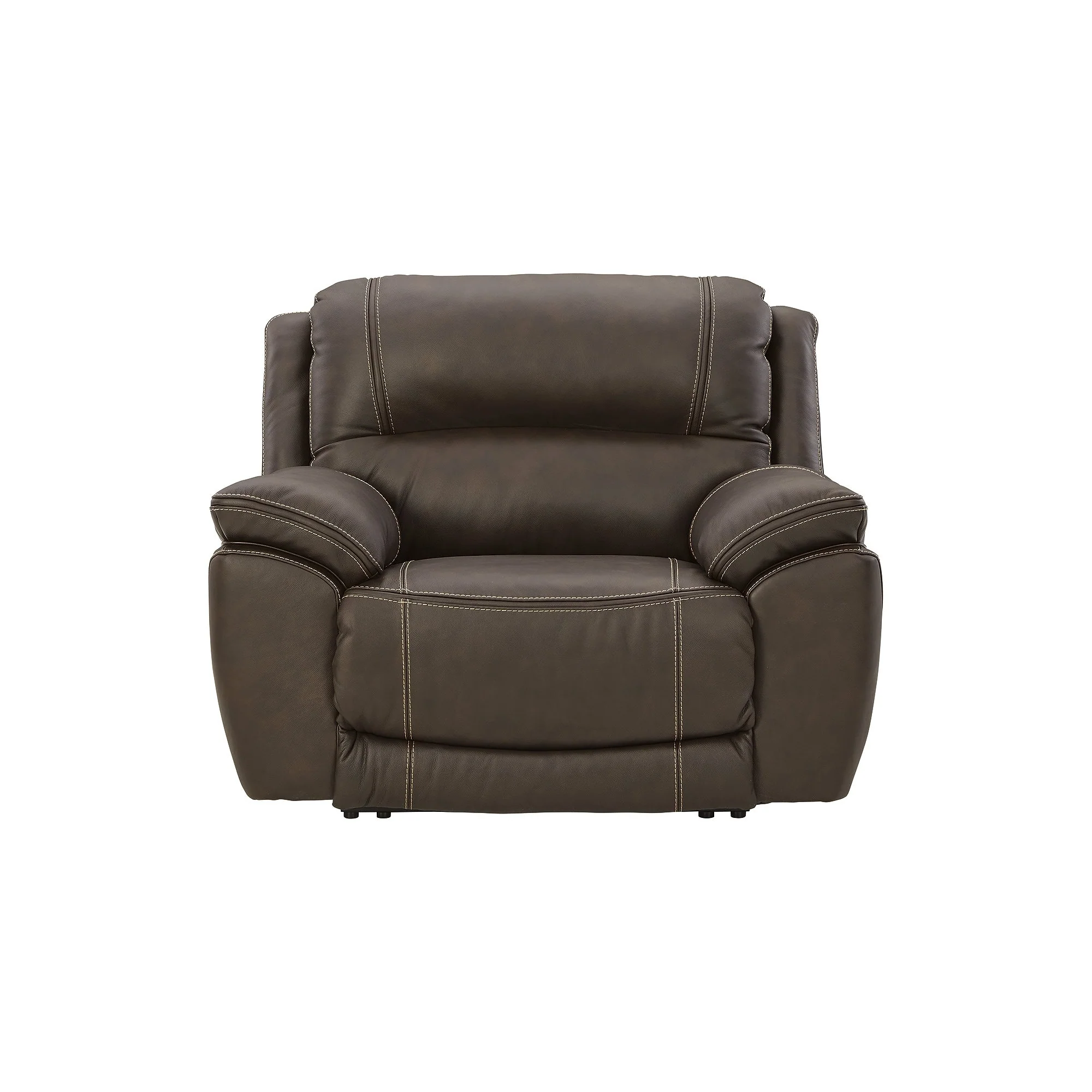 Signature Design by Ashley Dunleith Brown Leather Power Zero Wall Recliner