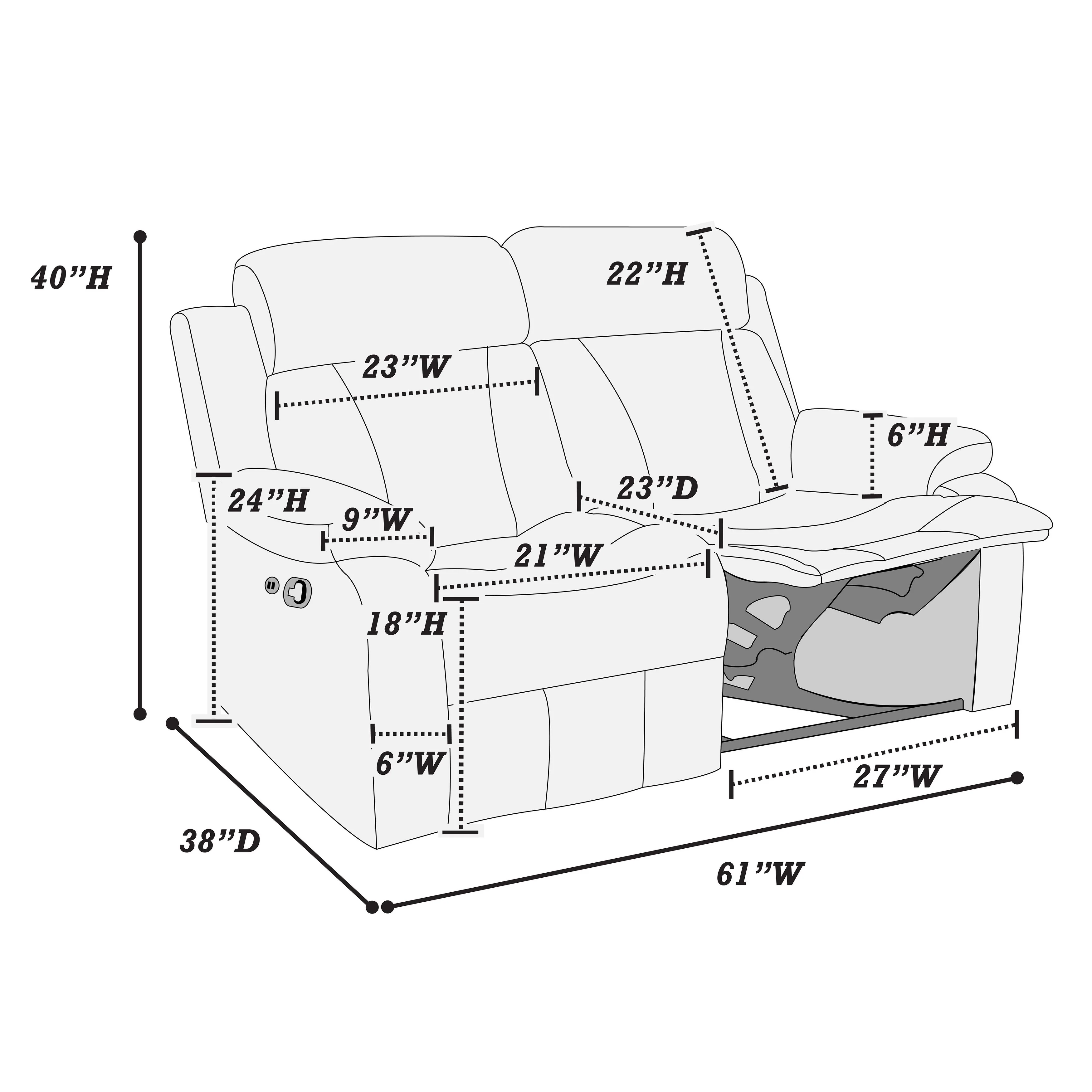 Poundex Recliner Loveseat
