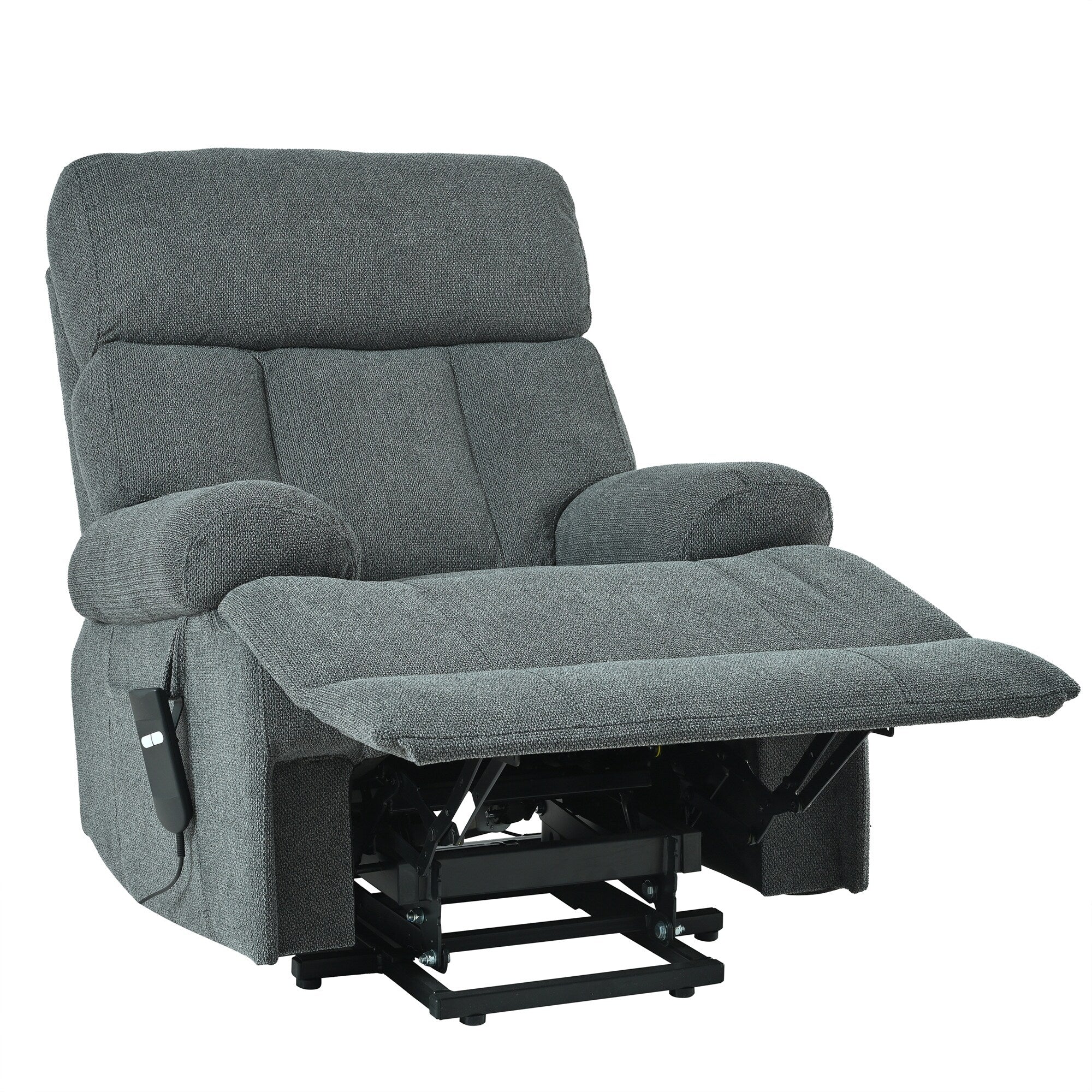 Flannel Power Lift Recliner with Side Pocket