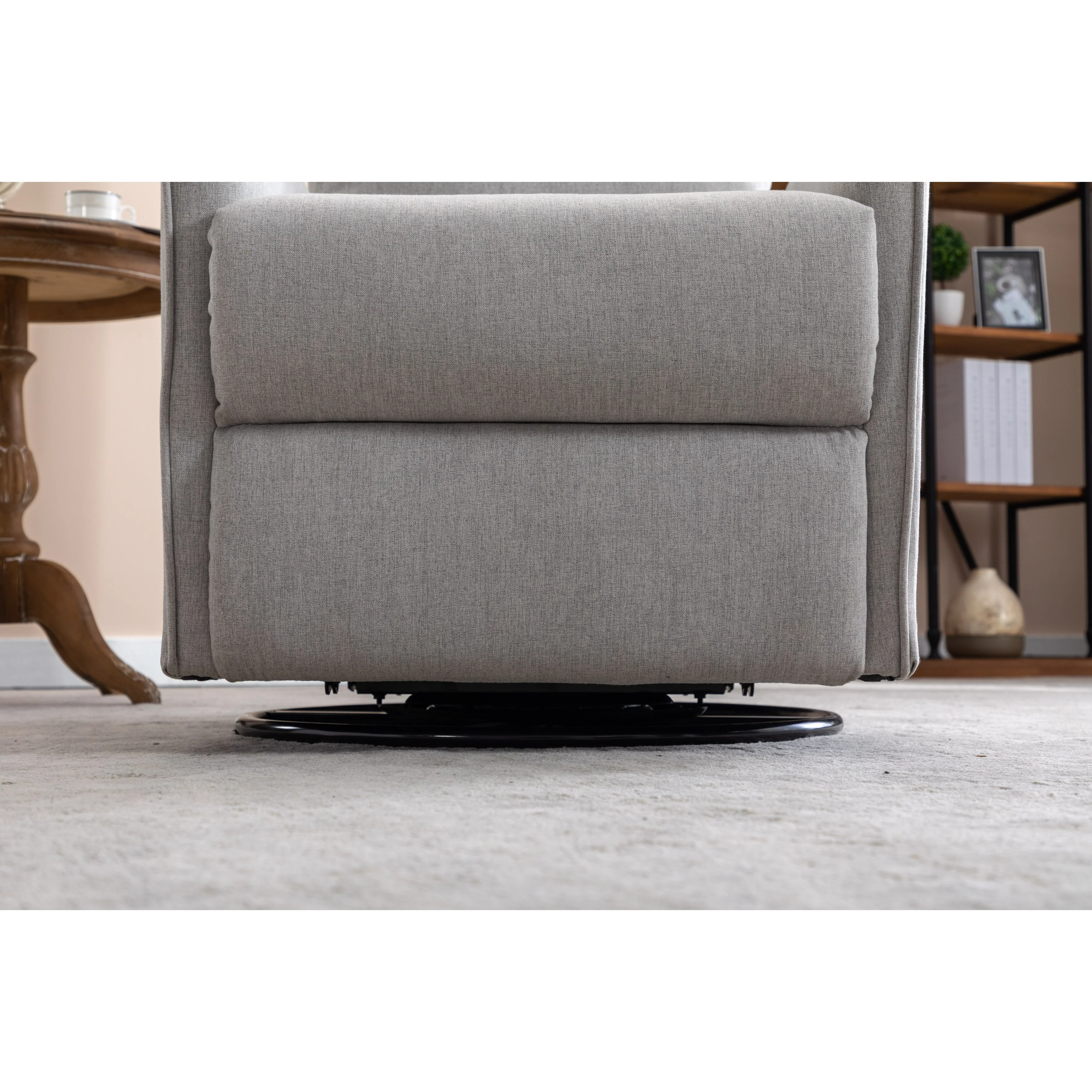 Manual Swivel Rocker Recliner Chair with Adjustable Back & Footrest