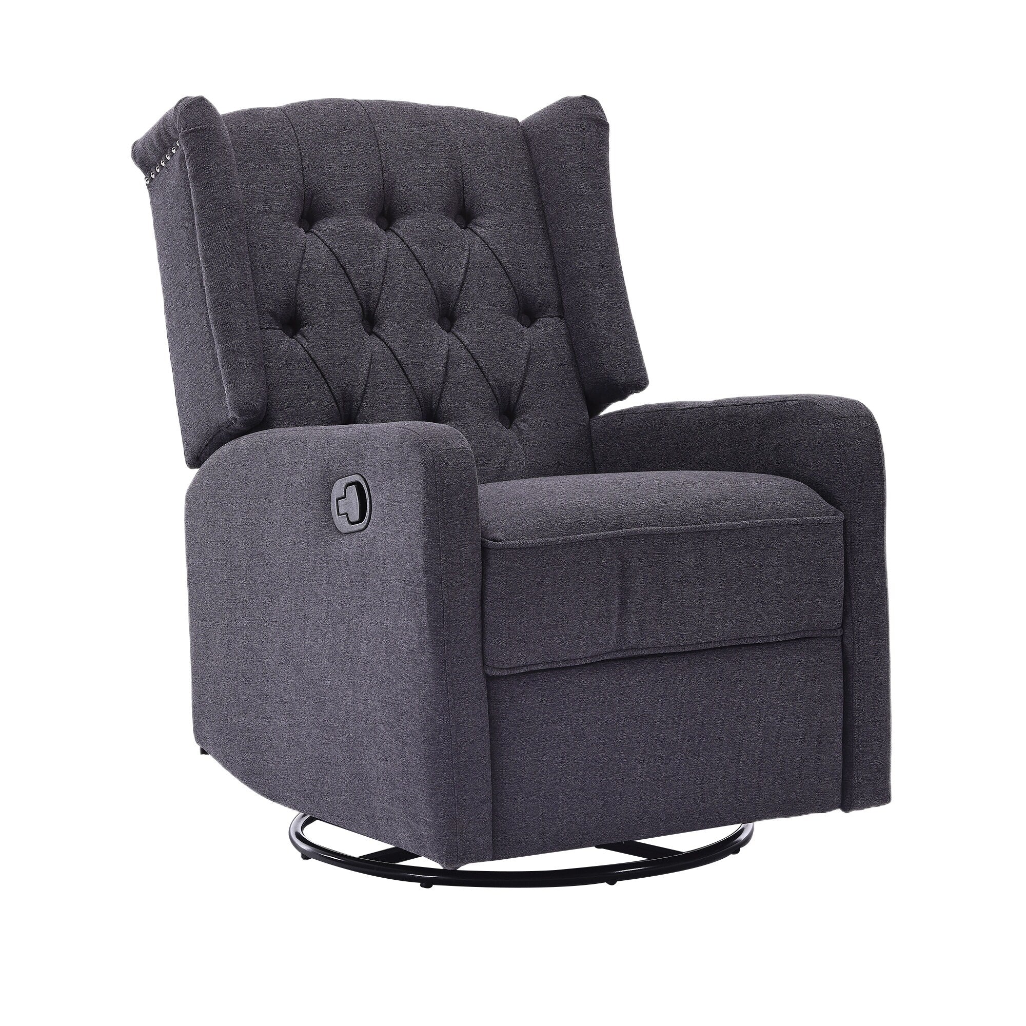 Swivel Recliner Lounge Chair with Footrest, Glider Motion & Ergonomic Design