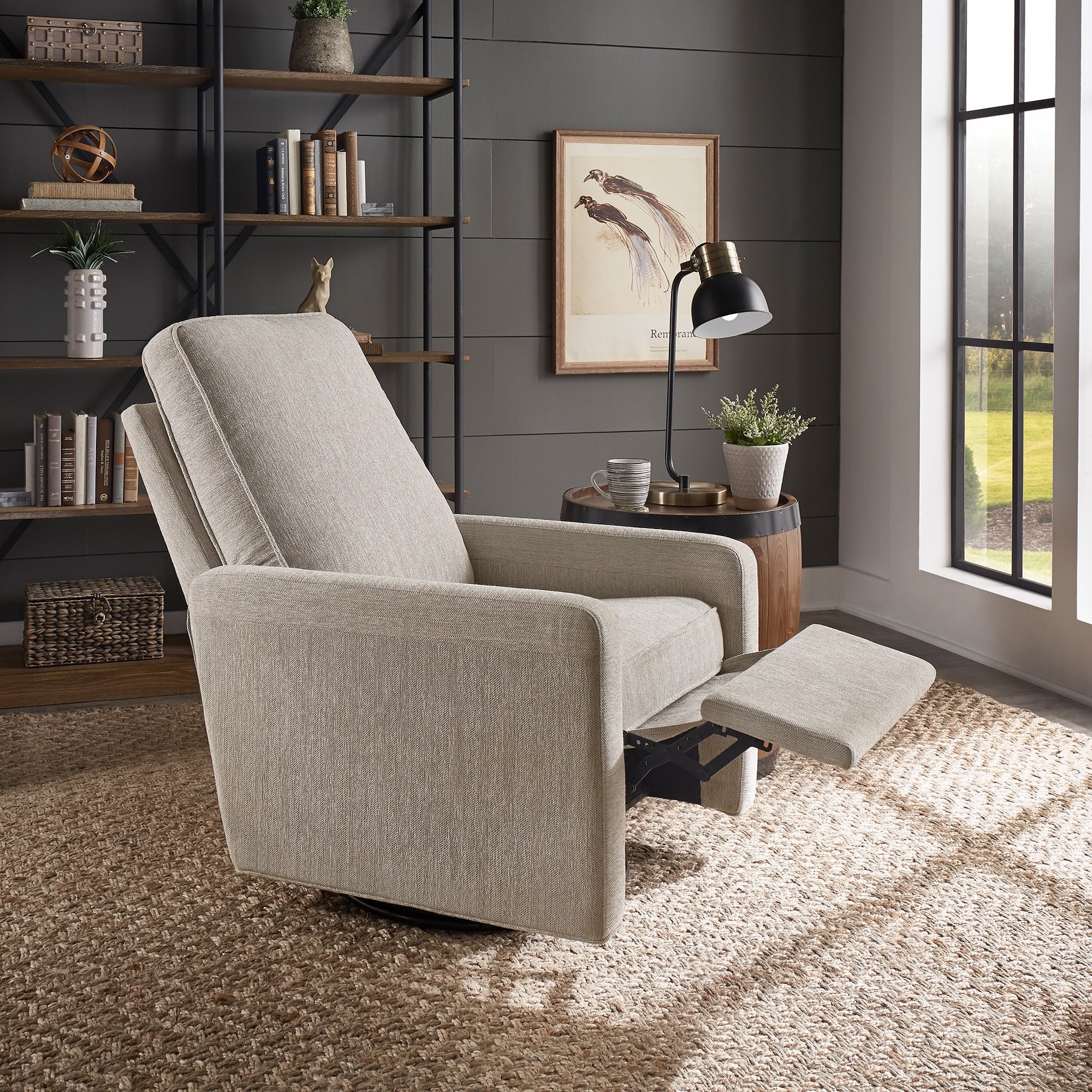 Cadeau Push Back Swivel Recliner Chair by iNSPIRE Q Modern