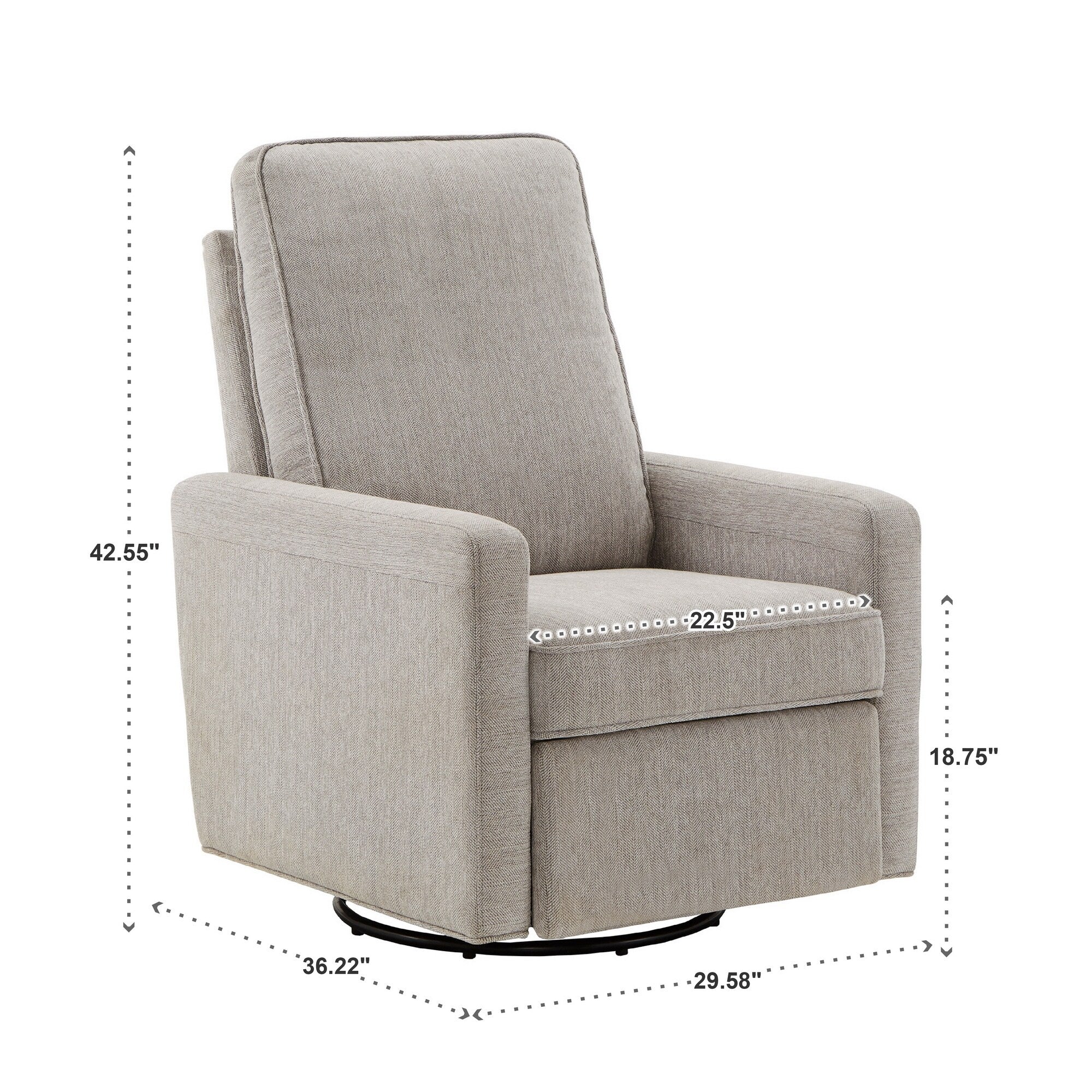 Cadeau Push Back Swivel Recliner Chair by iNSPIRE Q Modern