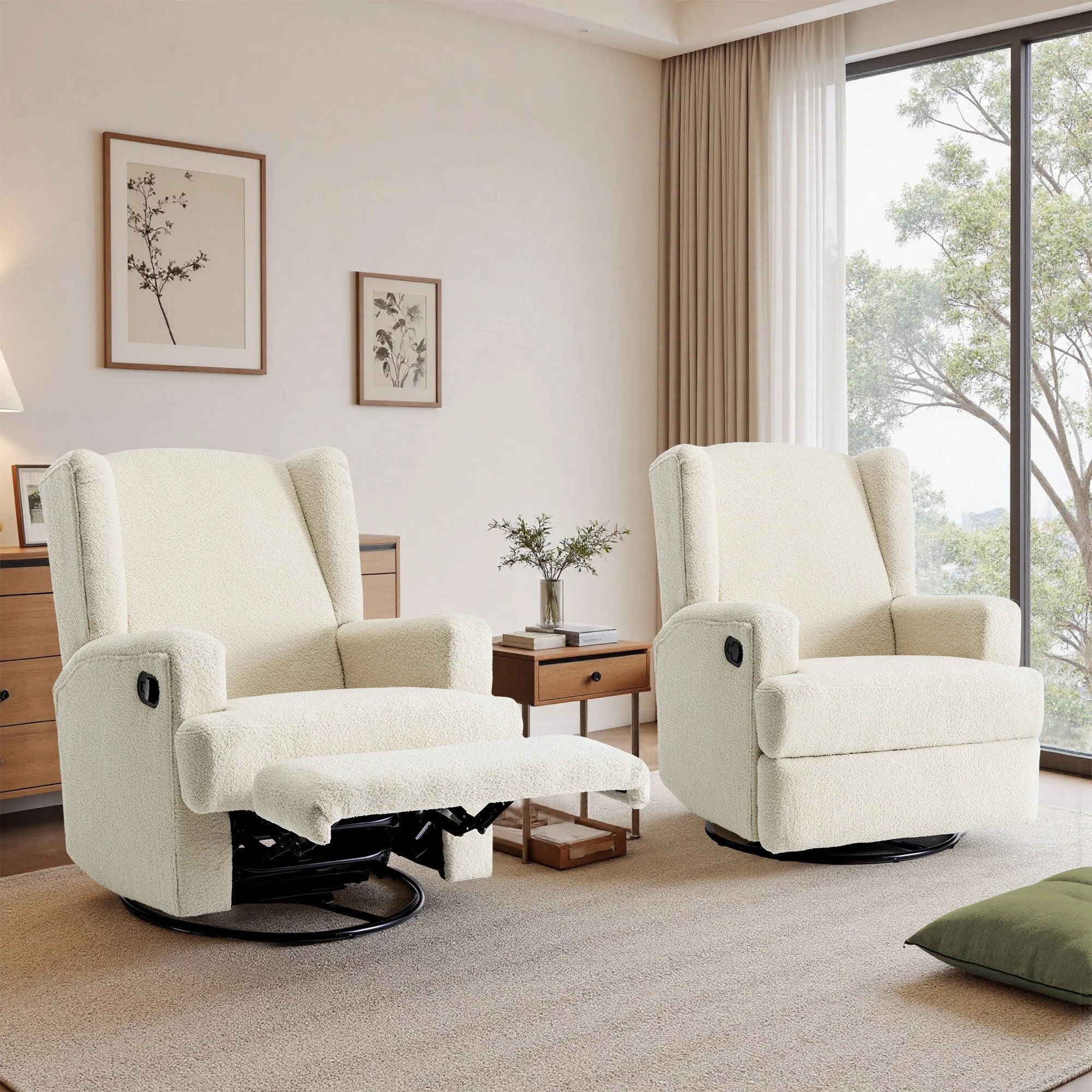 31'' W Manual Glider Swivel Glider Rocker Recliner Nursery Set of 2