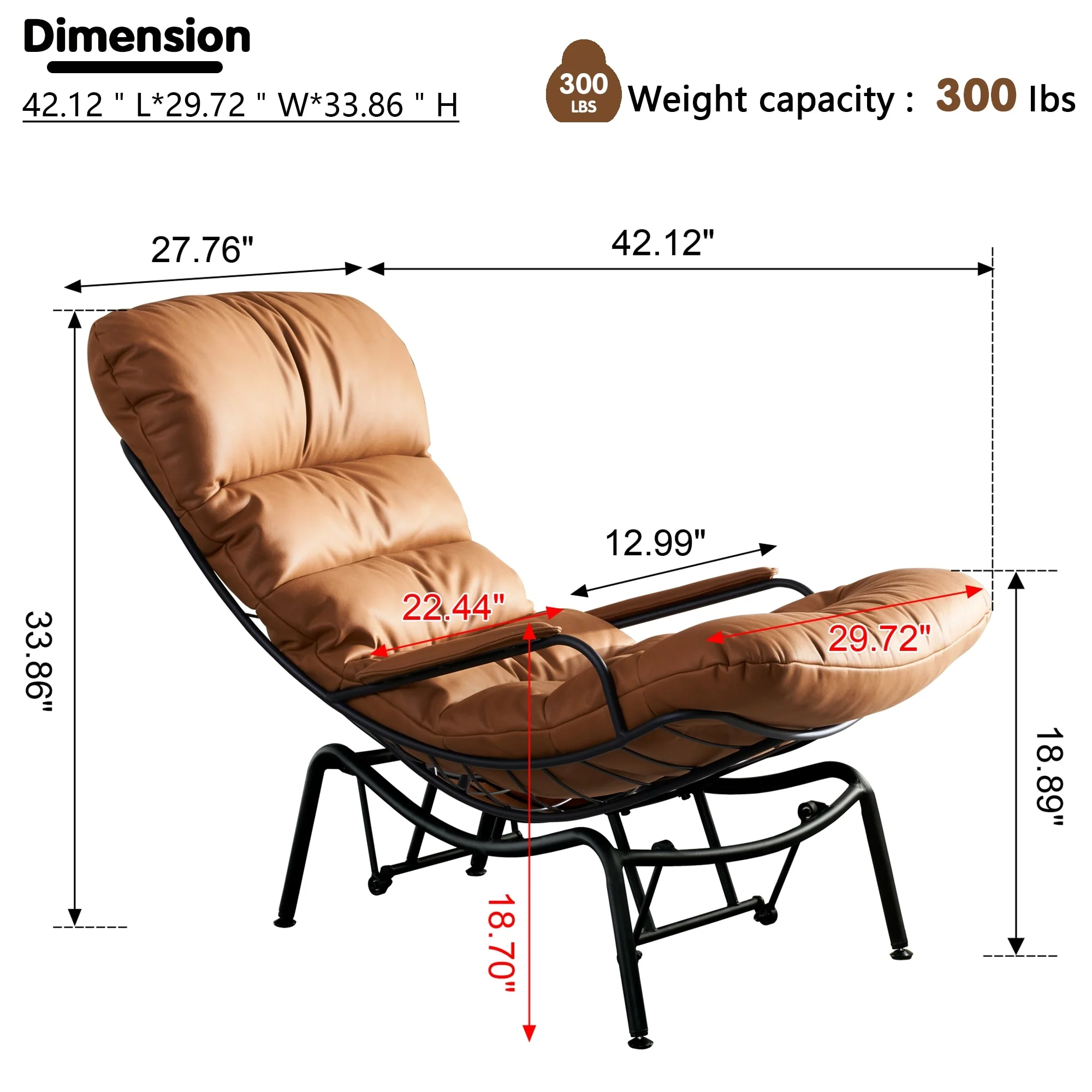OVIOS Living Room Accent Chair Rocking Recliner Chair with Ottoman