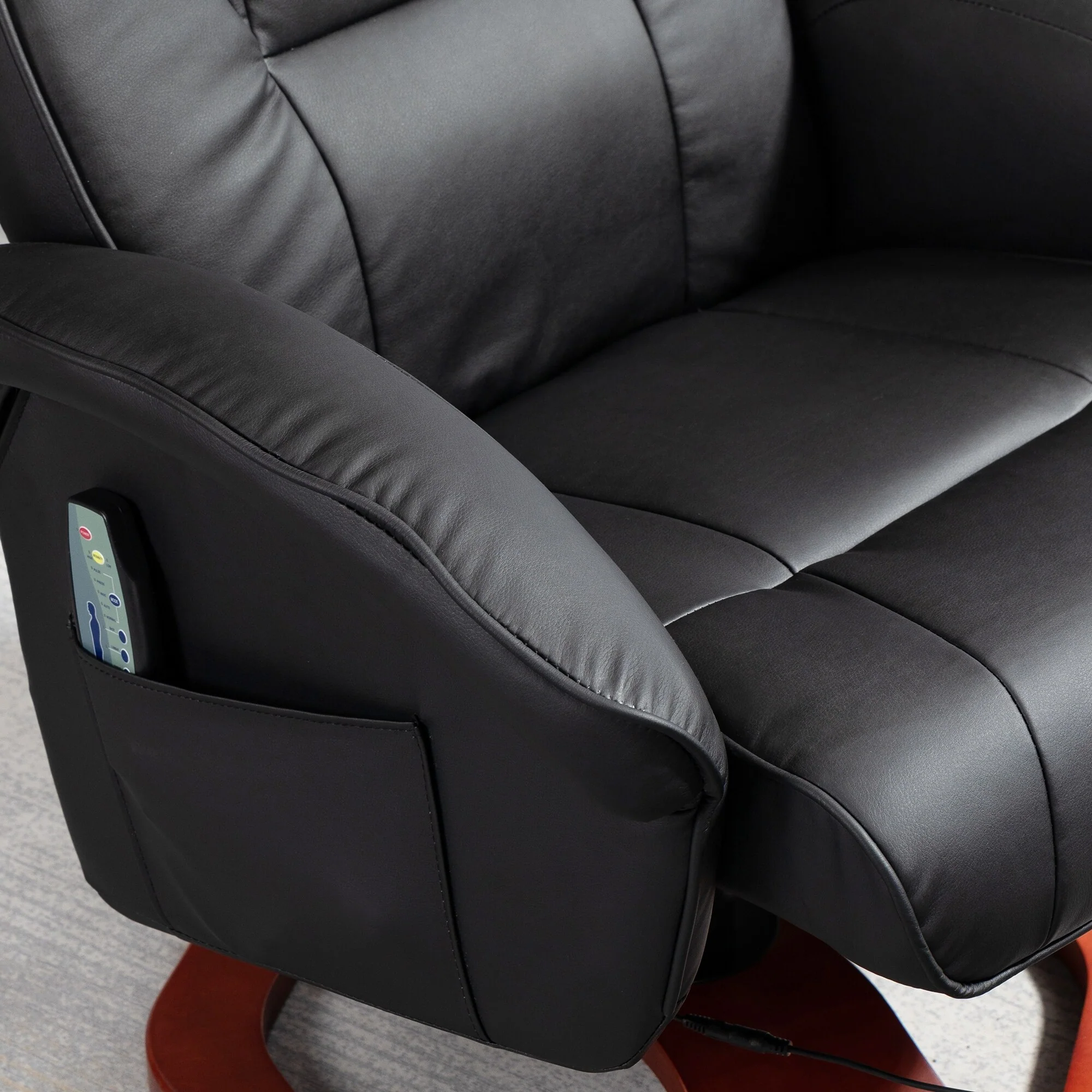 HOMCOM Massage Recliner with Ottoman, Electric Faux Leather Recliner