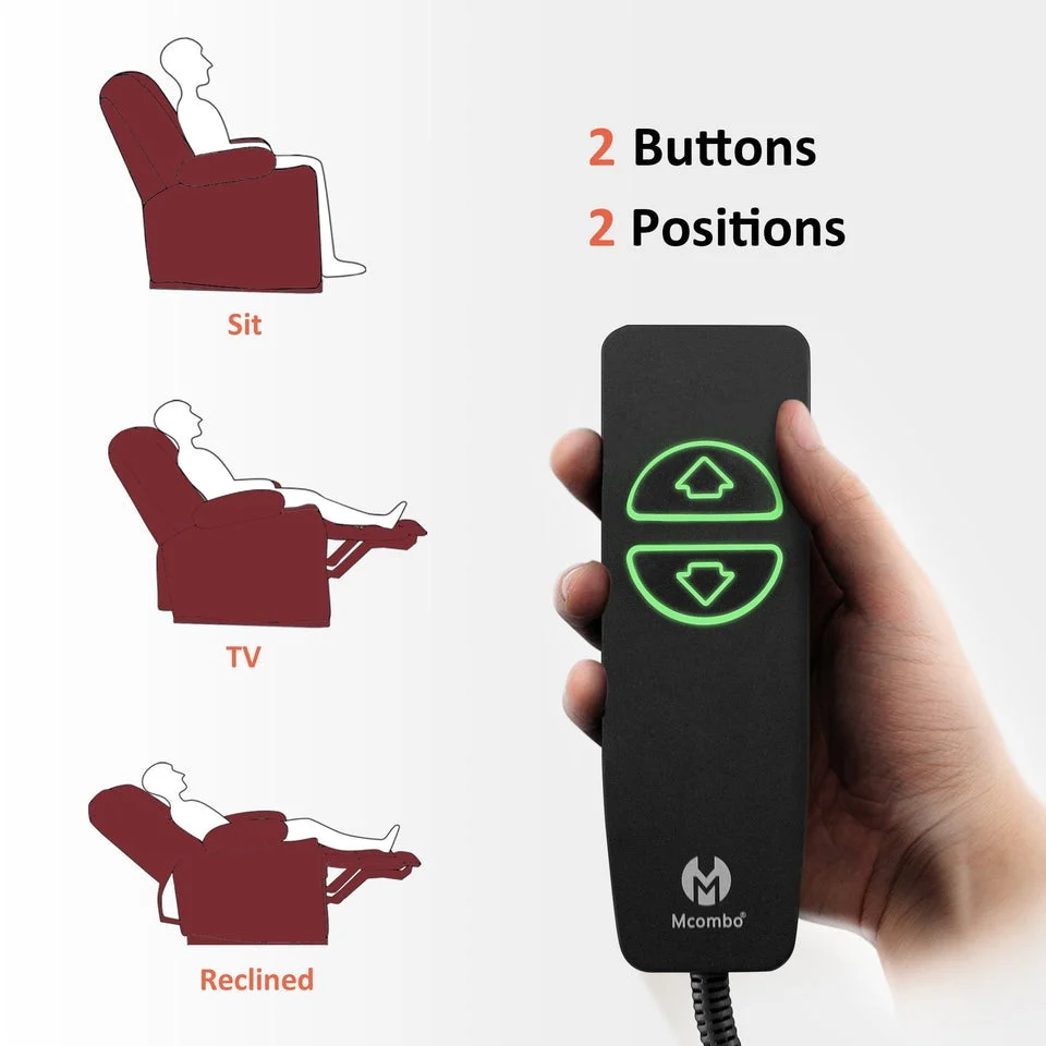 MCombo Electric Power?Recliner Chair with Massage  Heat, Plush Fabric 8015