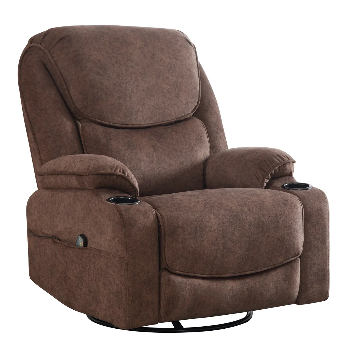 HOMYKA Swivel Manual Rocking Recliner Chair with Massage and Heat