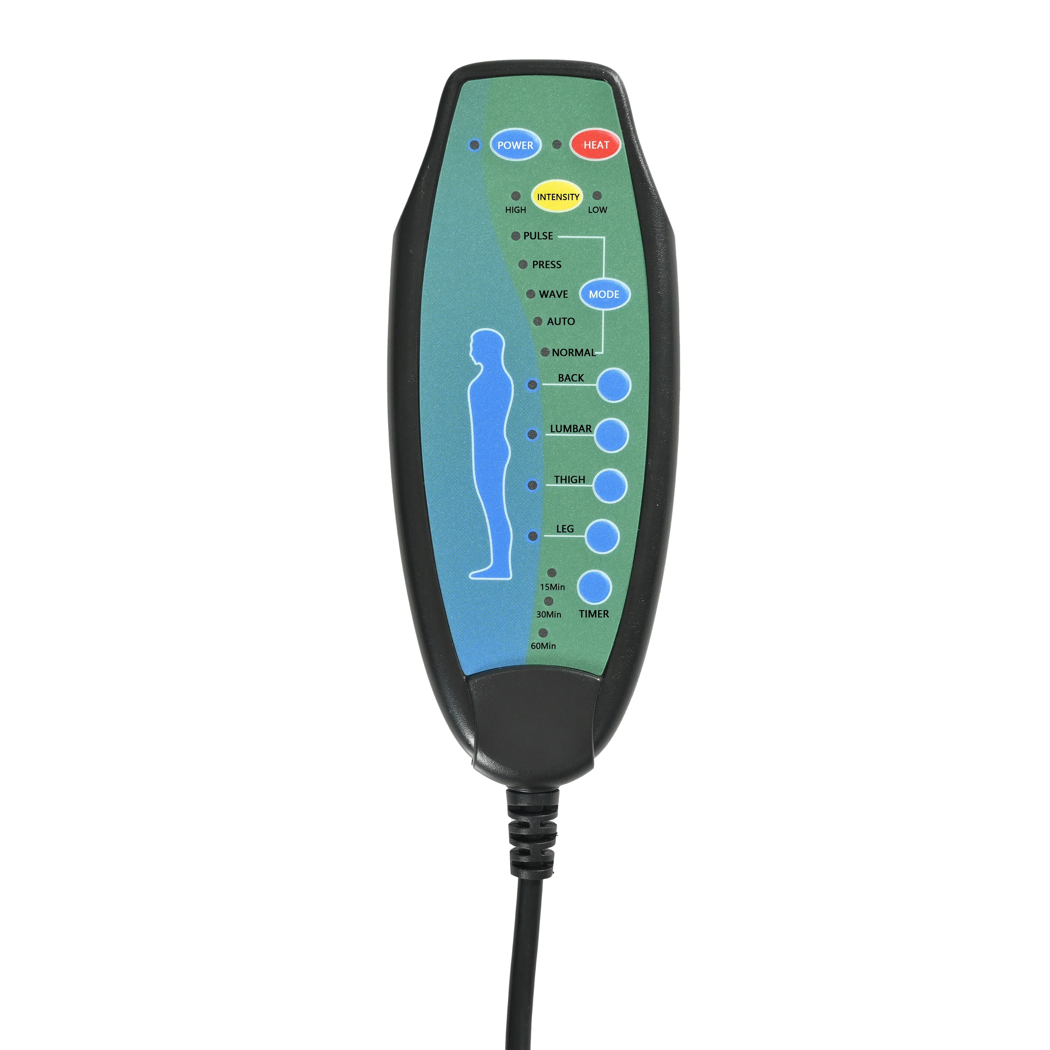 Black Manual Recliner with Massage, Heat, and Solid Wood Frame