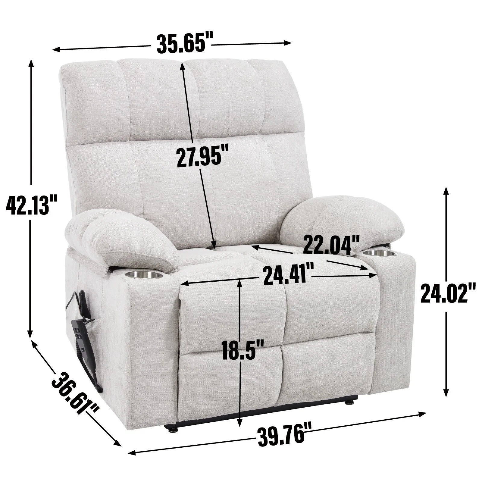 Chenille Power Lift Recliner Chair