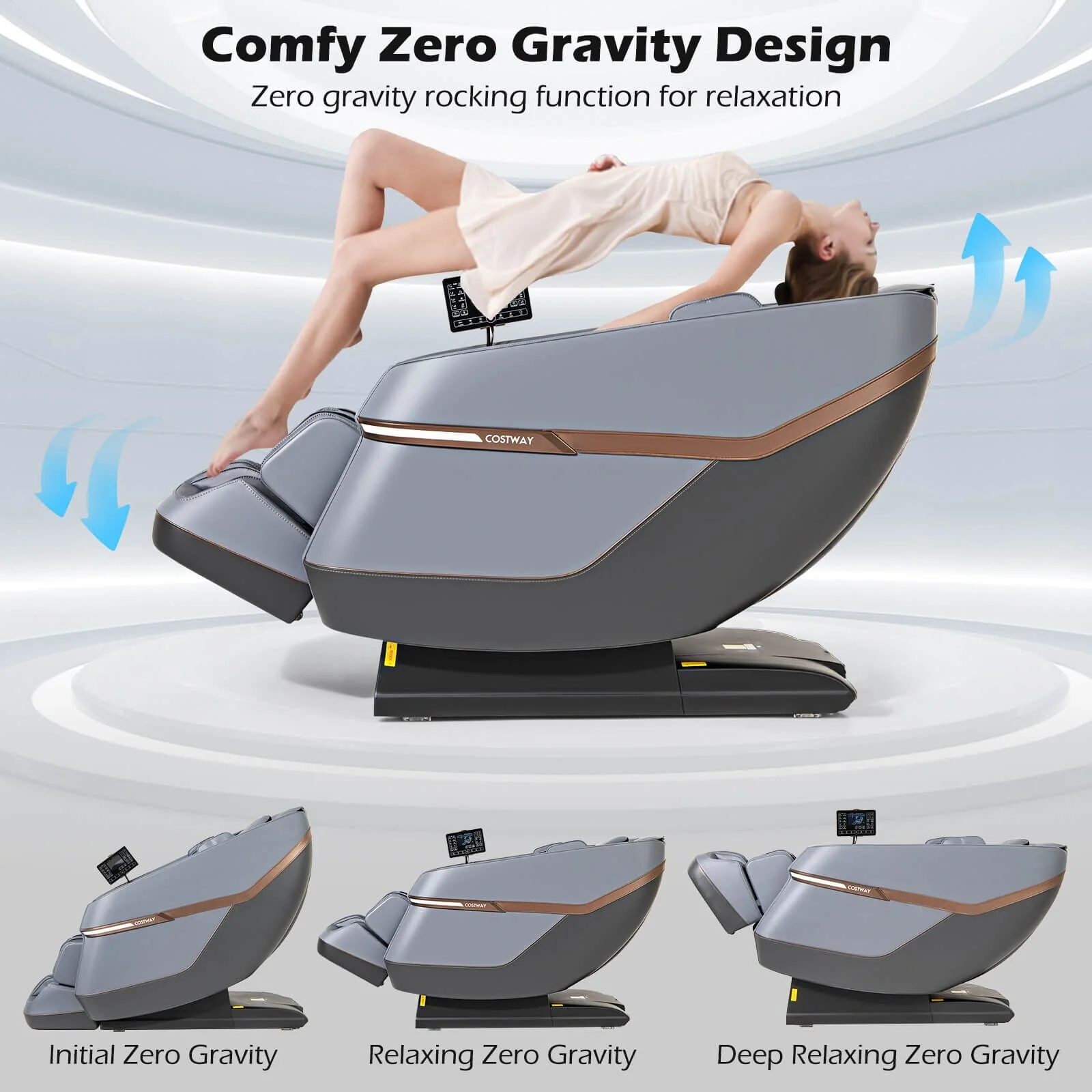 Costway Full Body Zero Gravity Massage Chair with Airbags Waist Heater